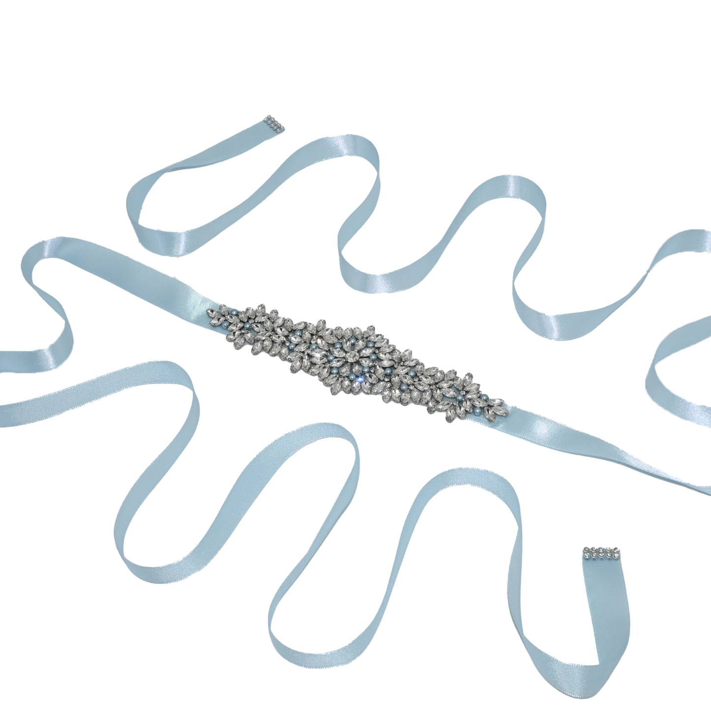 Bridella BS121 Light Blue Rhinestone & Pearl Accessory