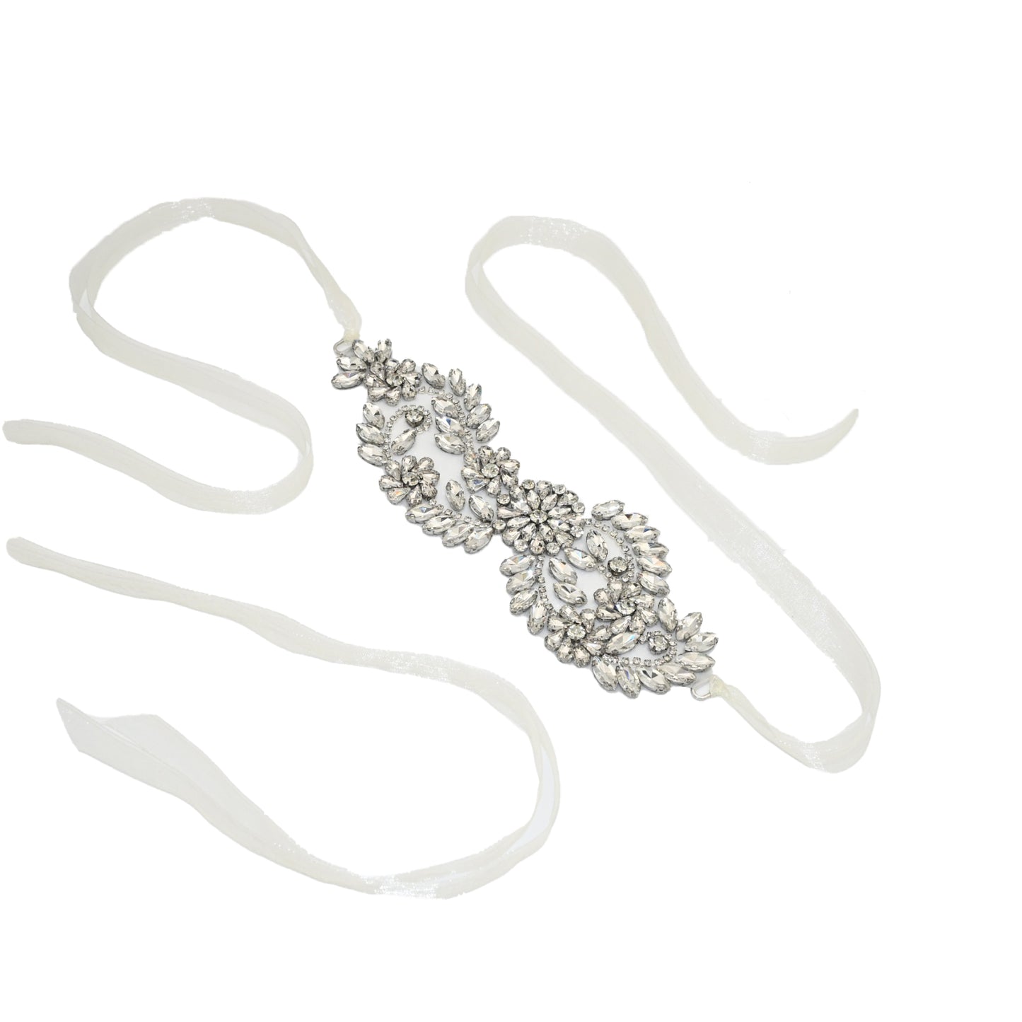 Bridella BS231 Ivory Rhinestone Belt