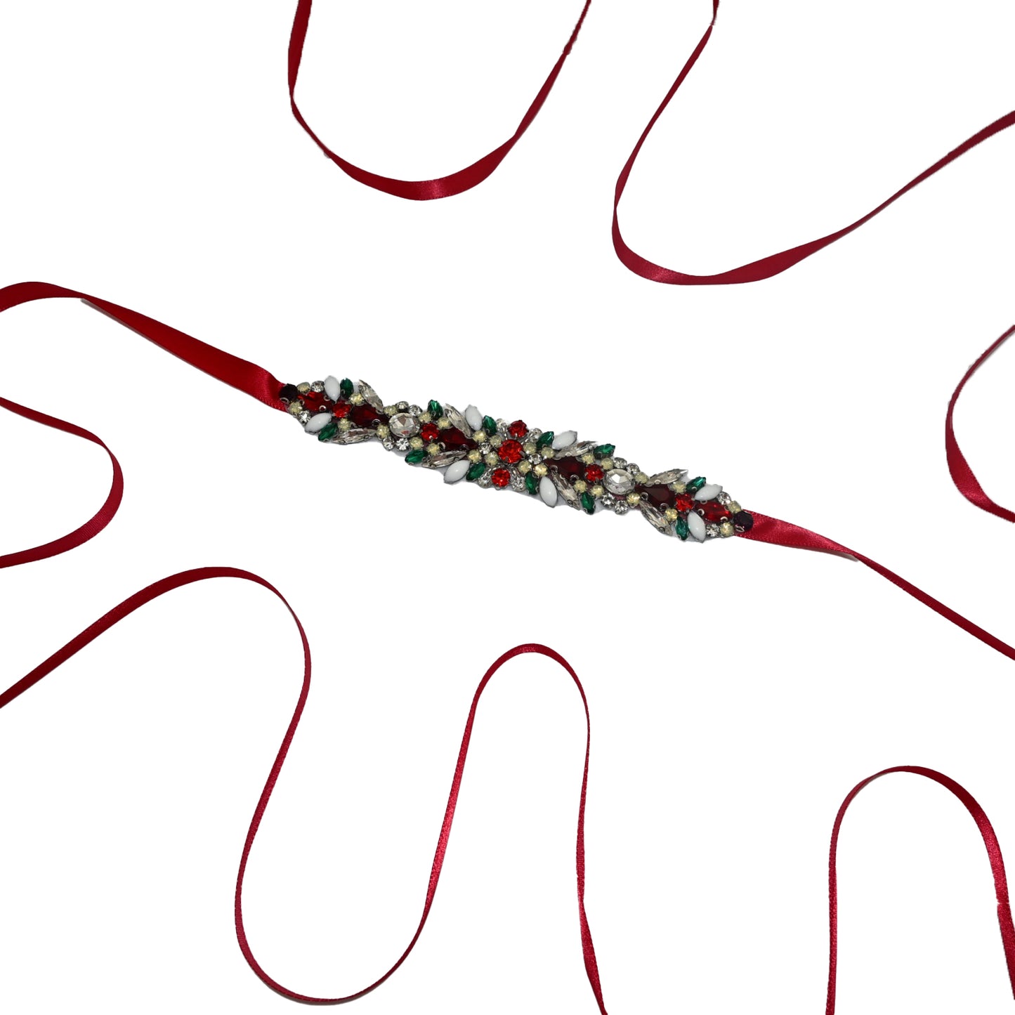 Bridella BS477 Red Satin & Crystal Belt