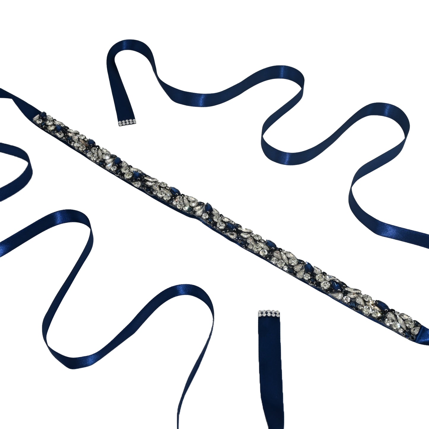 Bridella BS85ML Navy Rhinestone Belt