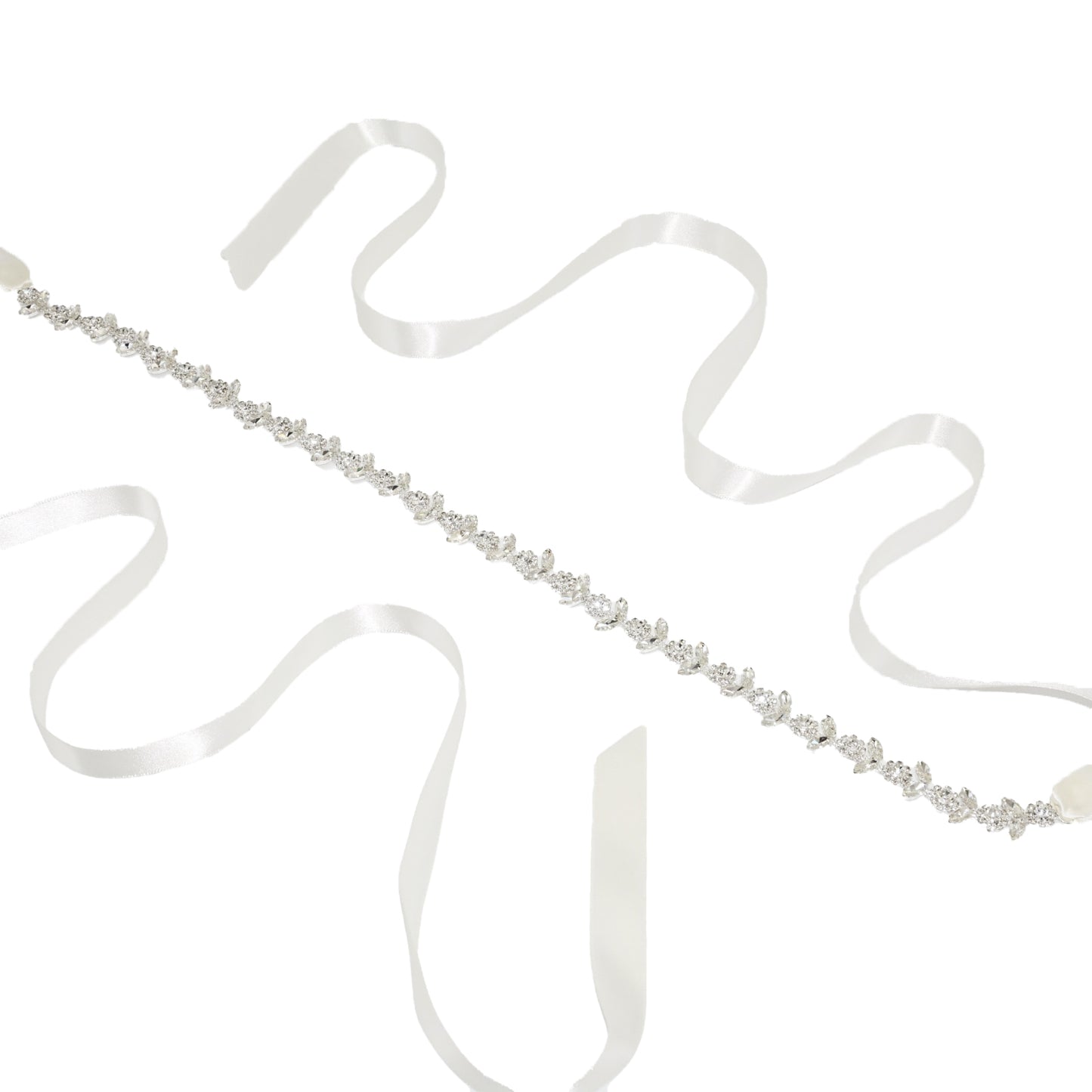 Off White Rhinestone Bridal Belt Wedding Sash – Bridella BS440