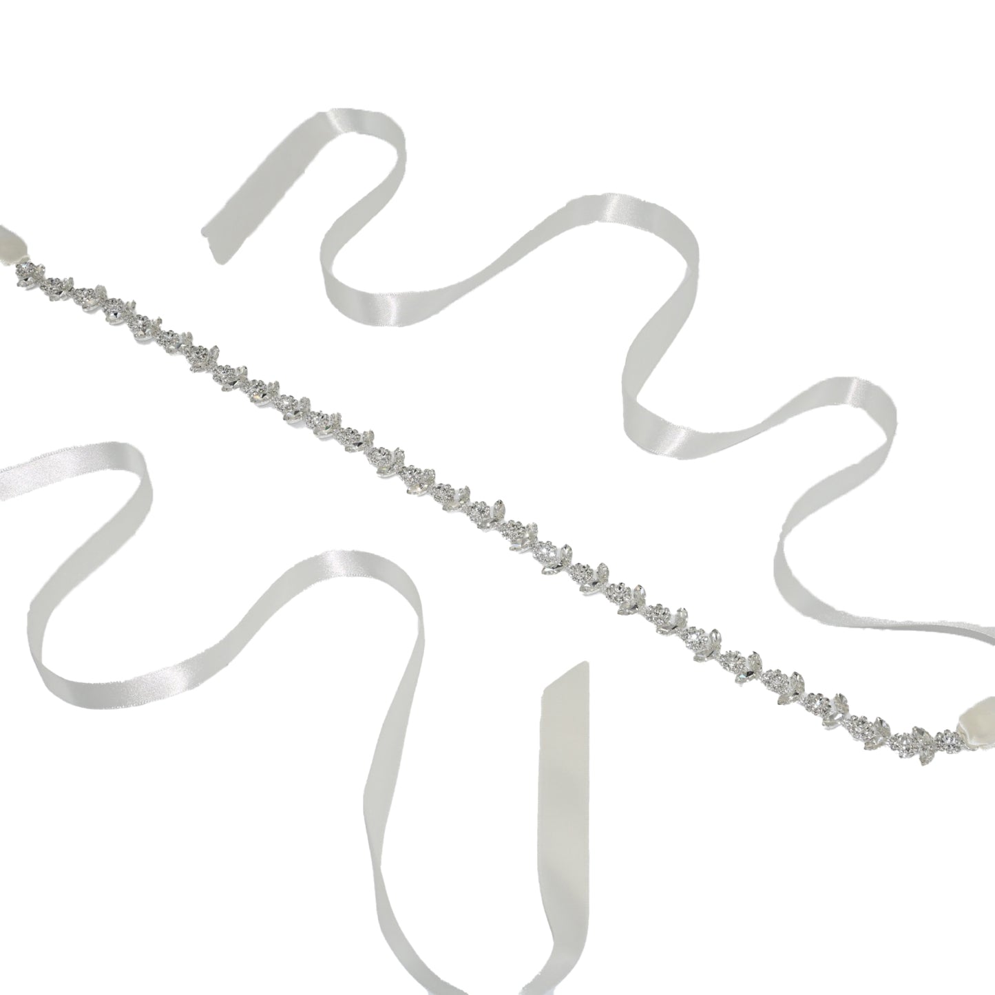 Bridella BS440 Off White Rhinestone Belt