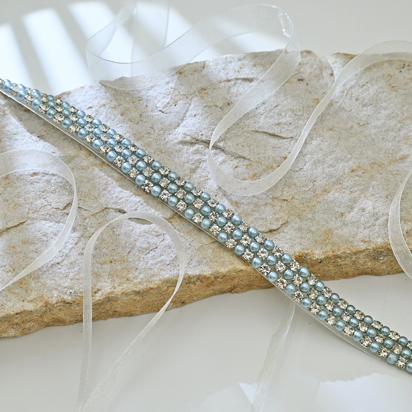 Ivory Rhinestone Pearl Bridal Sash Wedding Dress Belt – Bridella BS134L