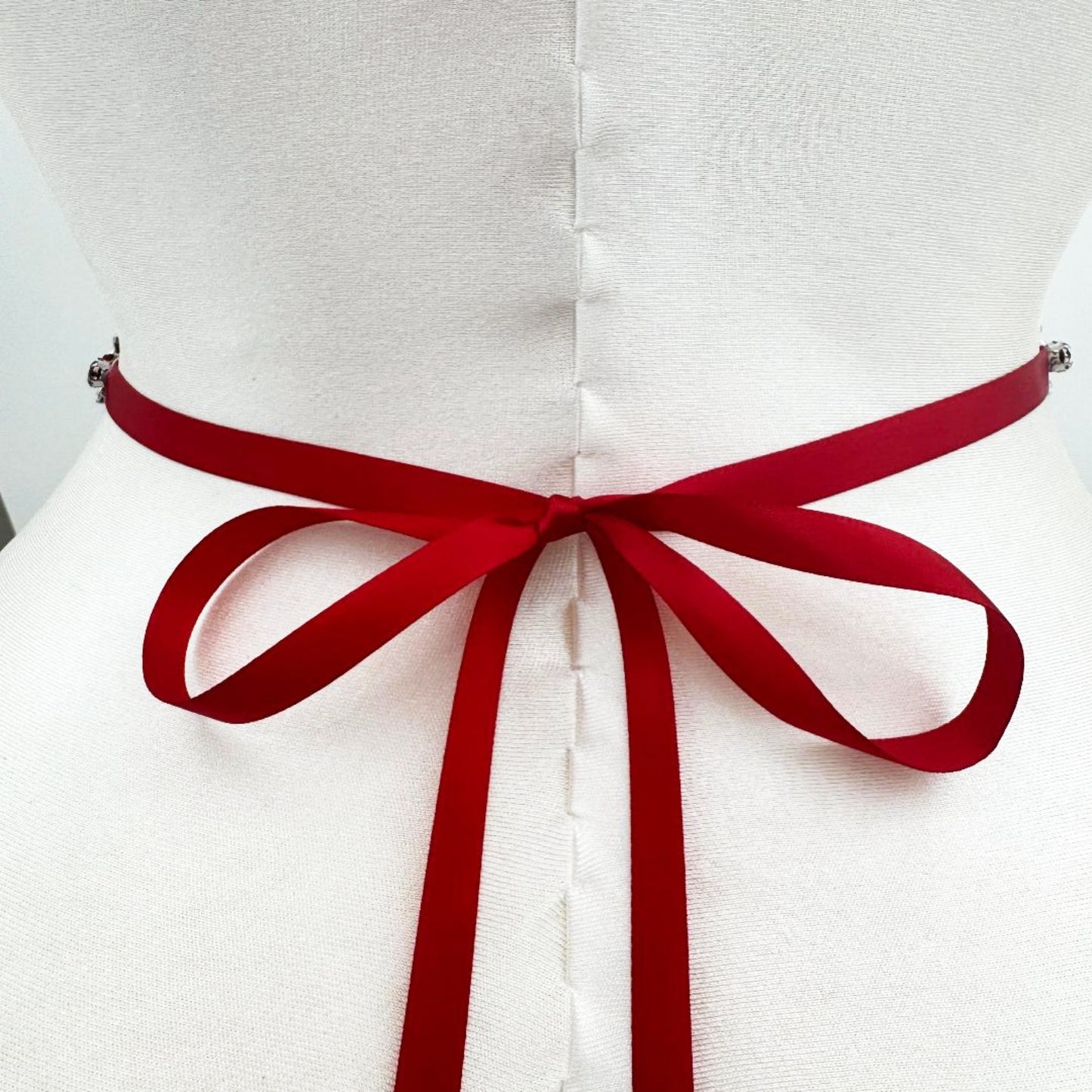 Burgundy Rhinestone Belt - Bridella BS122R