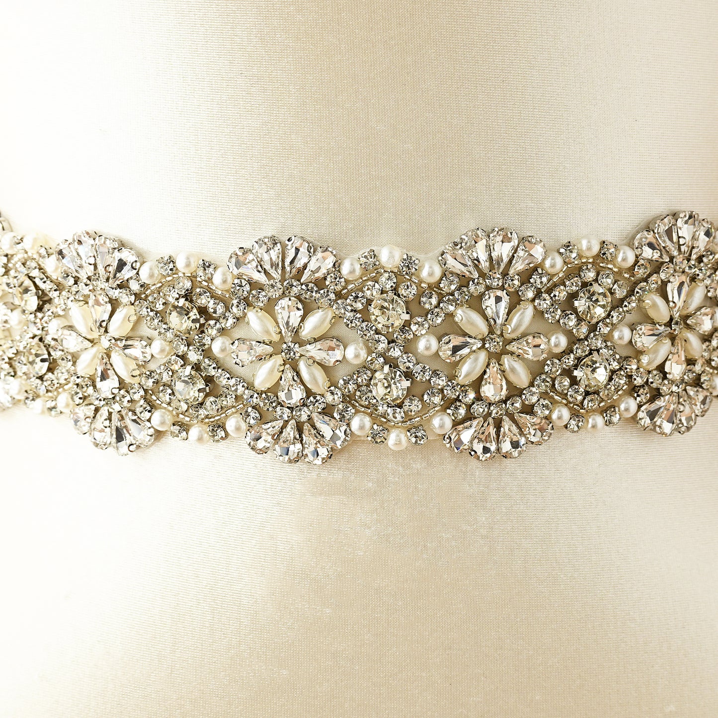 Beige Rhinestone Accessory - Bridella BS04B