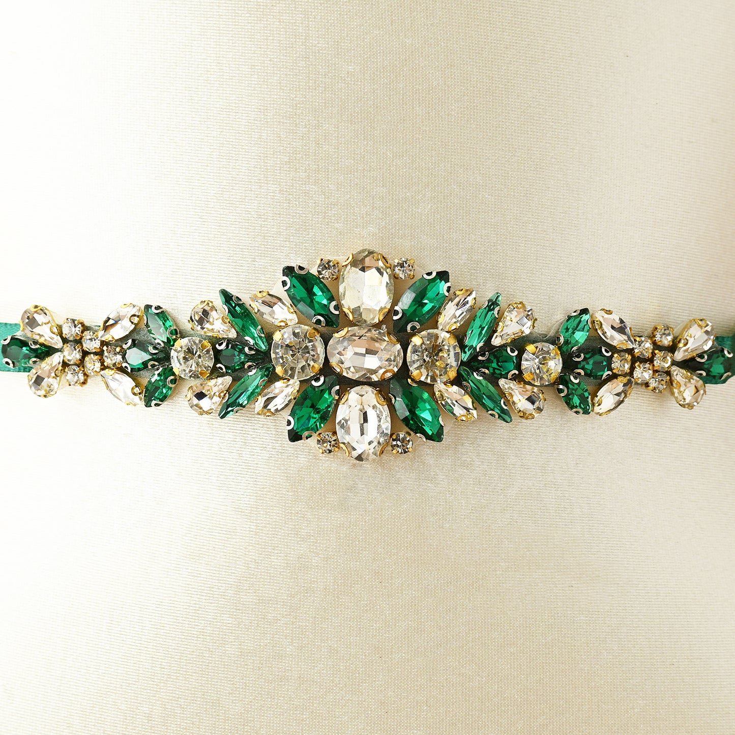 Emerald Rhinestone Belt - Bridella BS128GKL