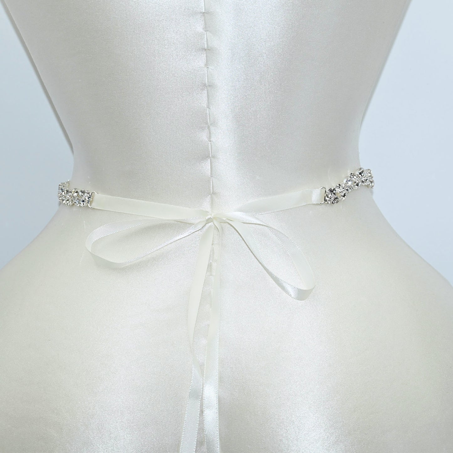 Silver Rhinestone Bridal Dress Chain Belt for Wedding - Bridella BS308