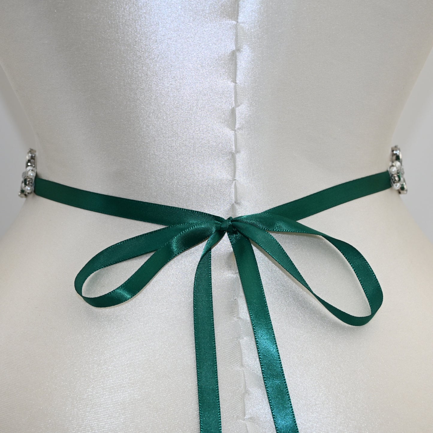 Bridella BS169KL Green Rhinestone & Pearl Belt
