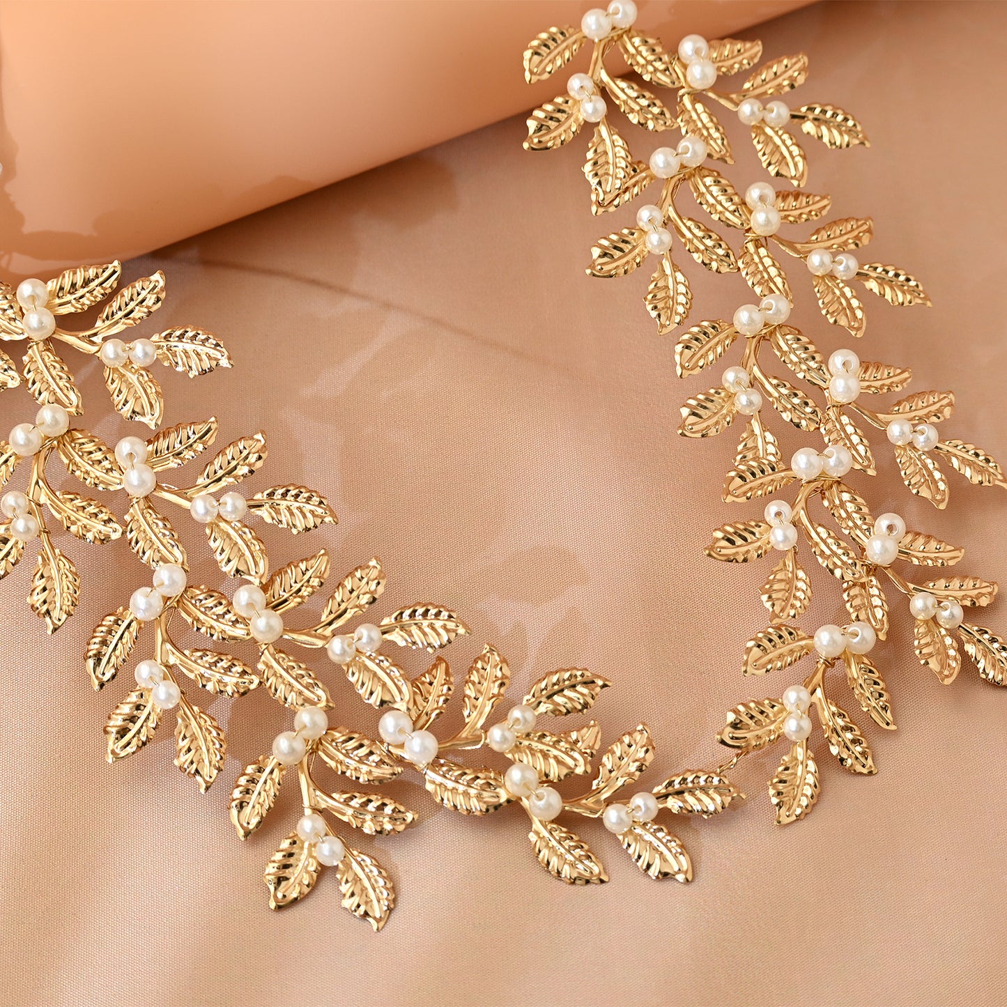 Bridella BHP353 Gold Pearl & Alloy Headband