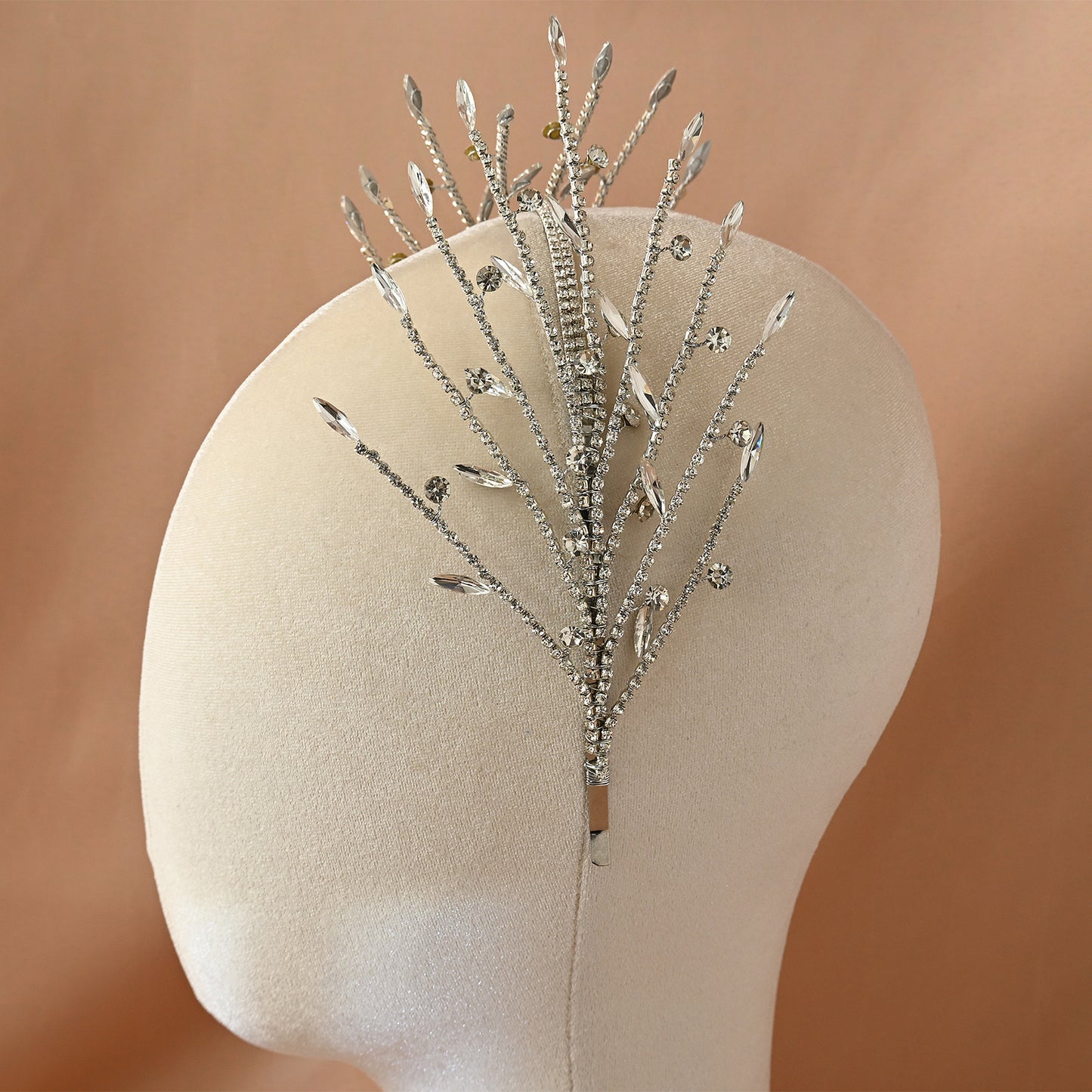 Bridella BHP532-S Silver Rhinestone Tiara