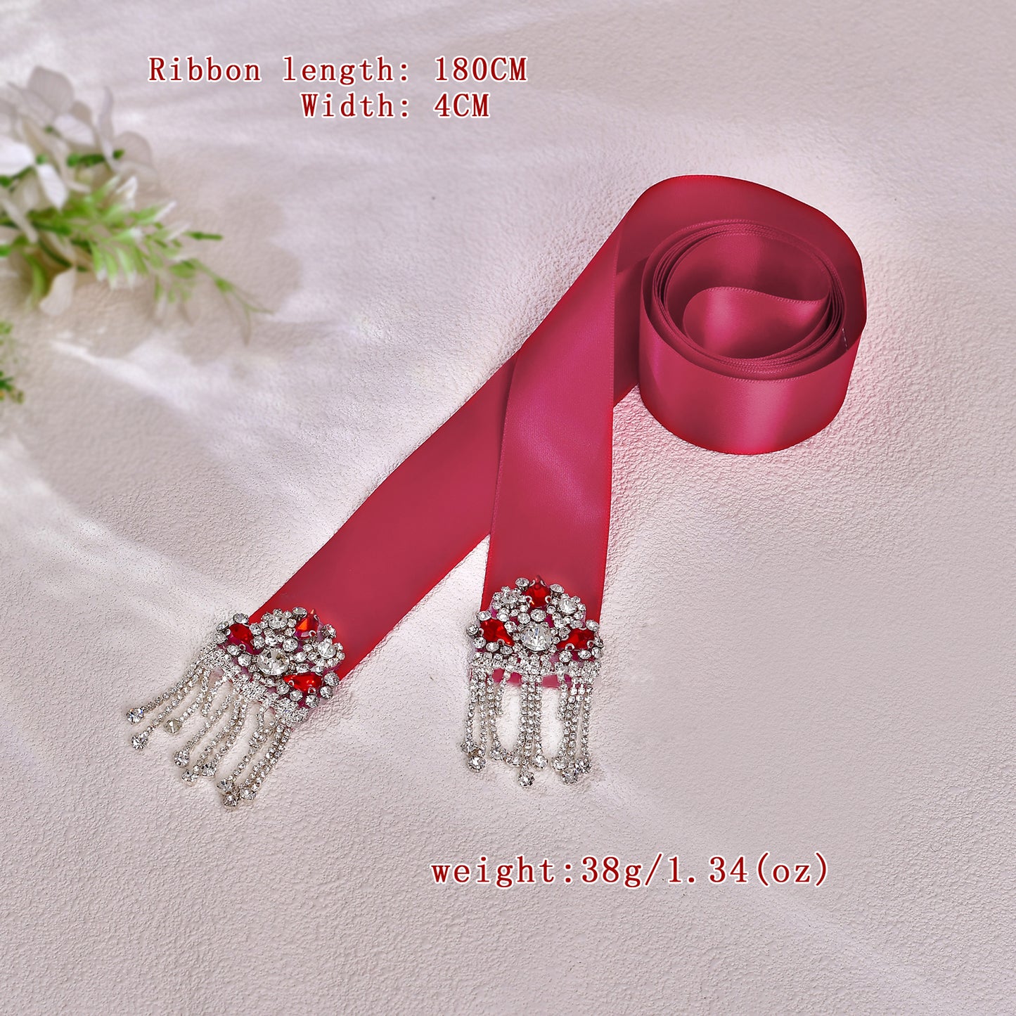 Daily Bridal Wedding Belt Silver Rhinestone Applique Sash for Women Gown Dress - Bridella S109