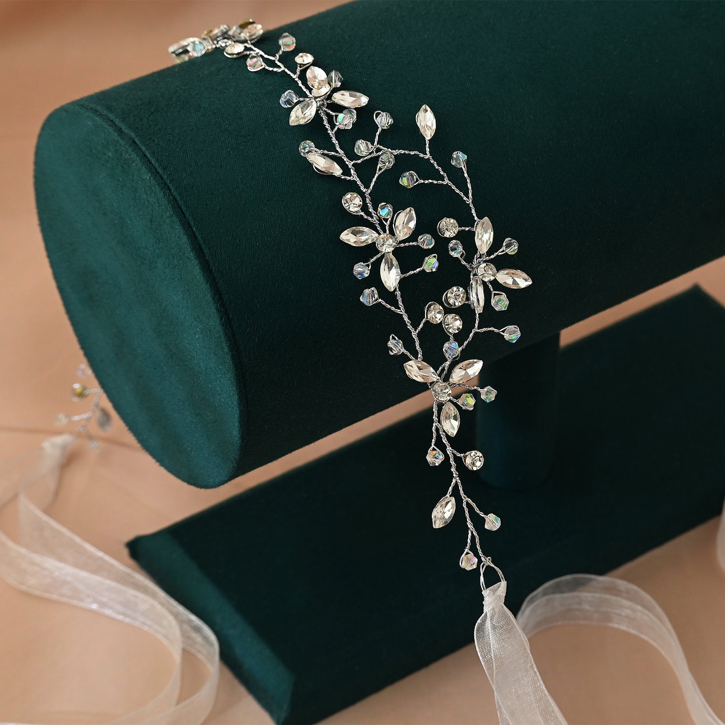 Bridella BHP142 Silver Rhinestone & Crystal Headband