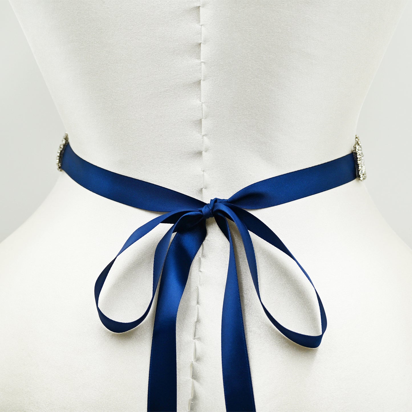 Navy Rhinestone Pearl Bridal Belt Wedding Sash – Bridella BS161ML