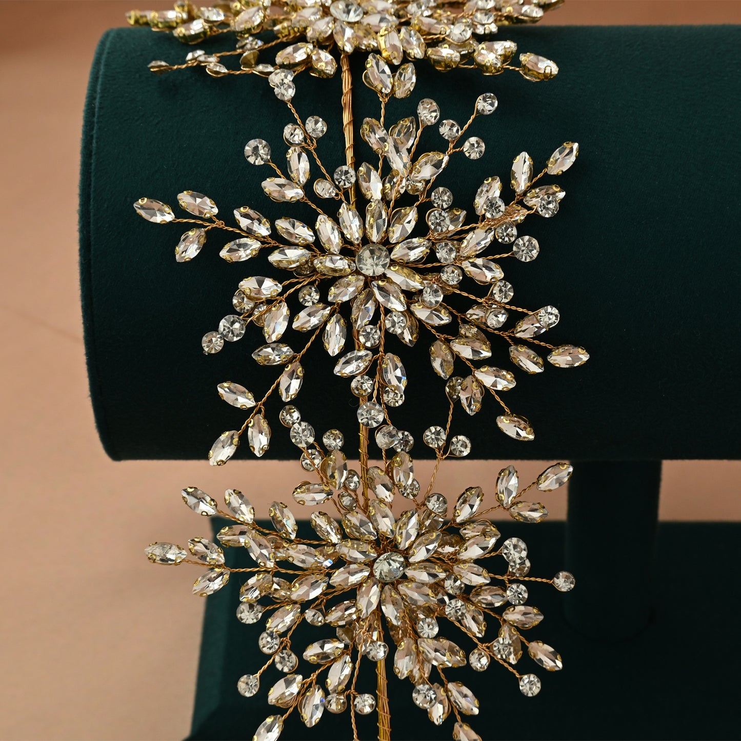 Bridella BHP389-G Gold Rhinestone Crown