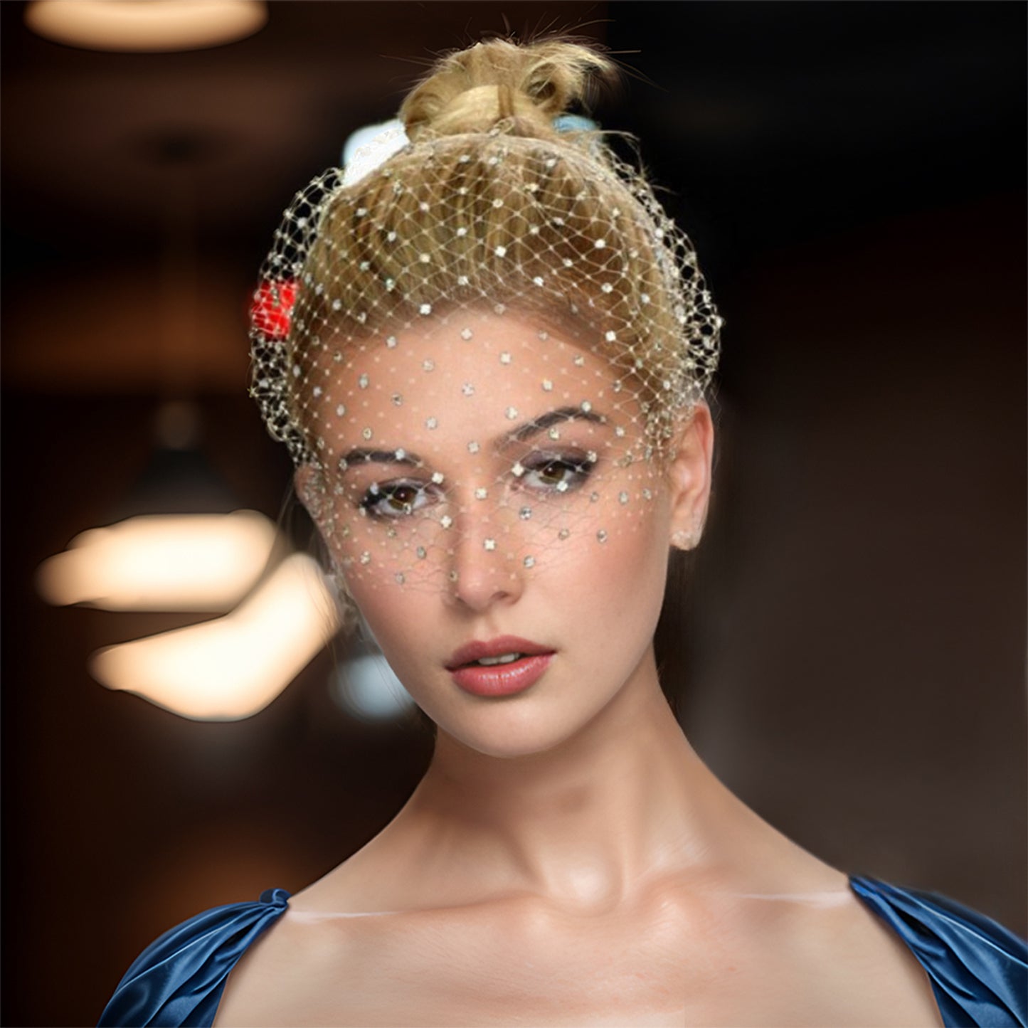 Sparkling Rhinestone Birdcage Bridal Veil Wedding - Bridella BMA16-M
