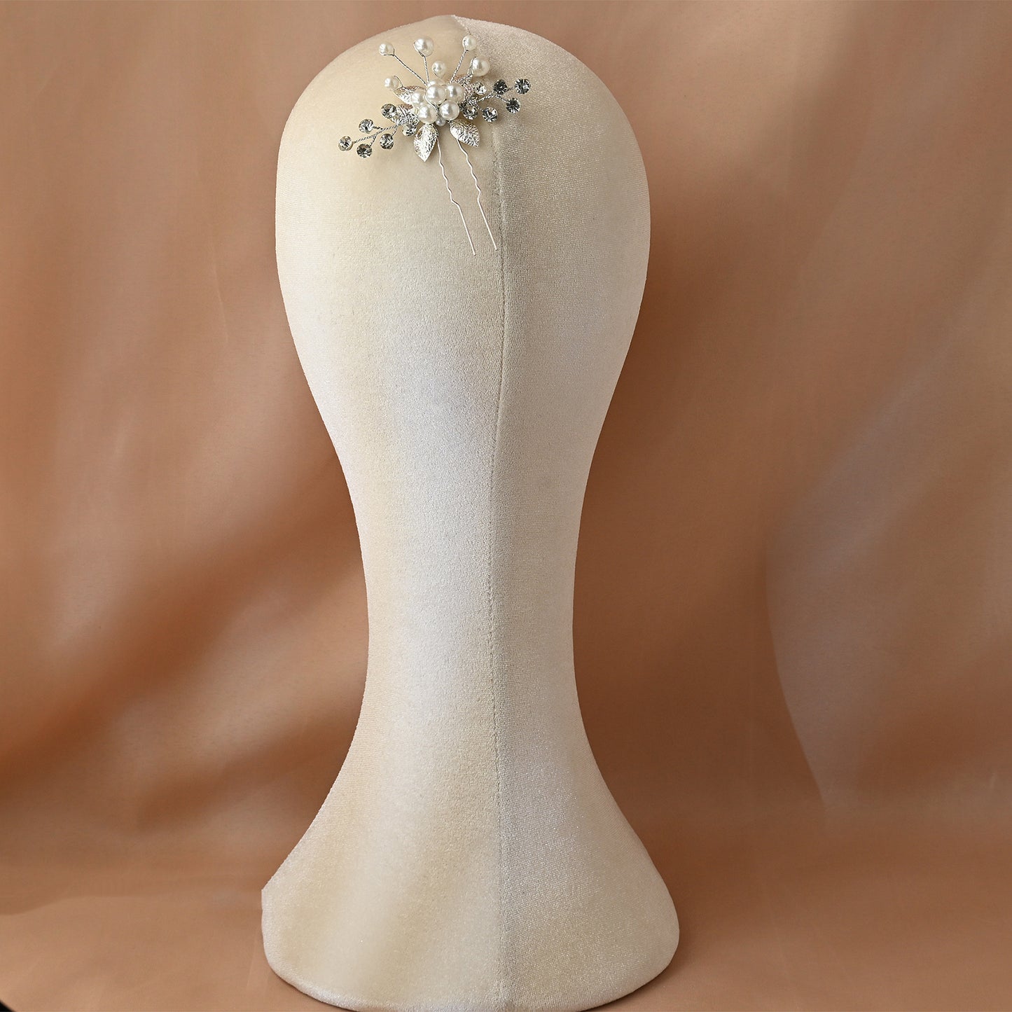 Bridella BHP504-S Silver Rhinestone & Pearl Headwear