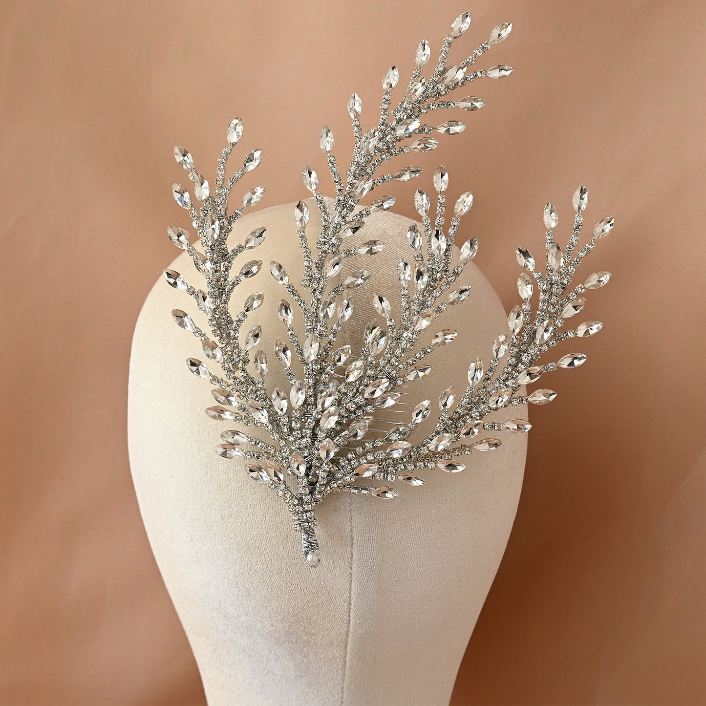 Bridella BHP498-S Silver Rhinestone Hair Comb