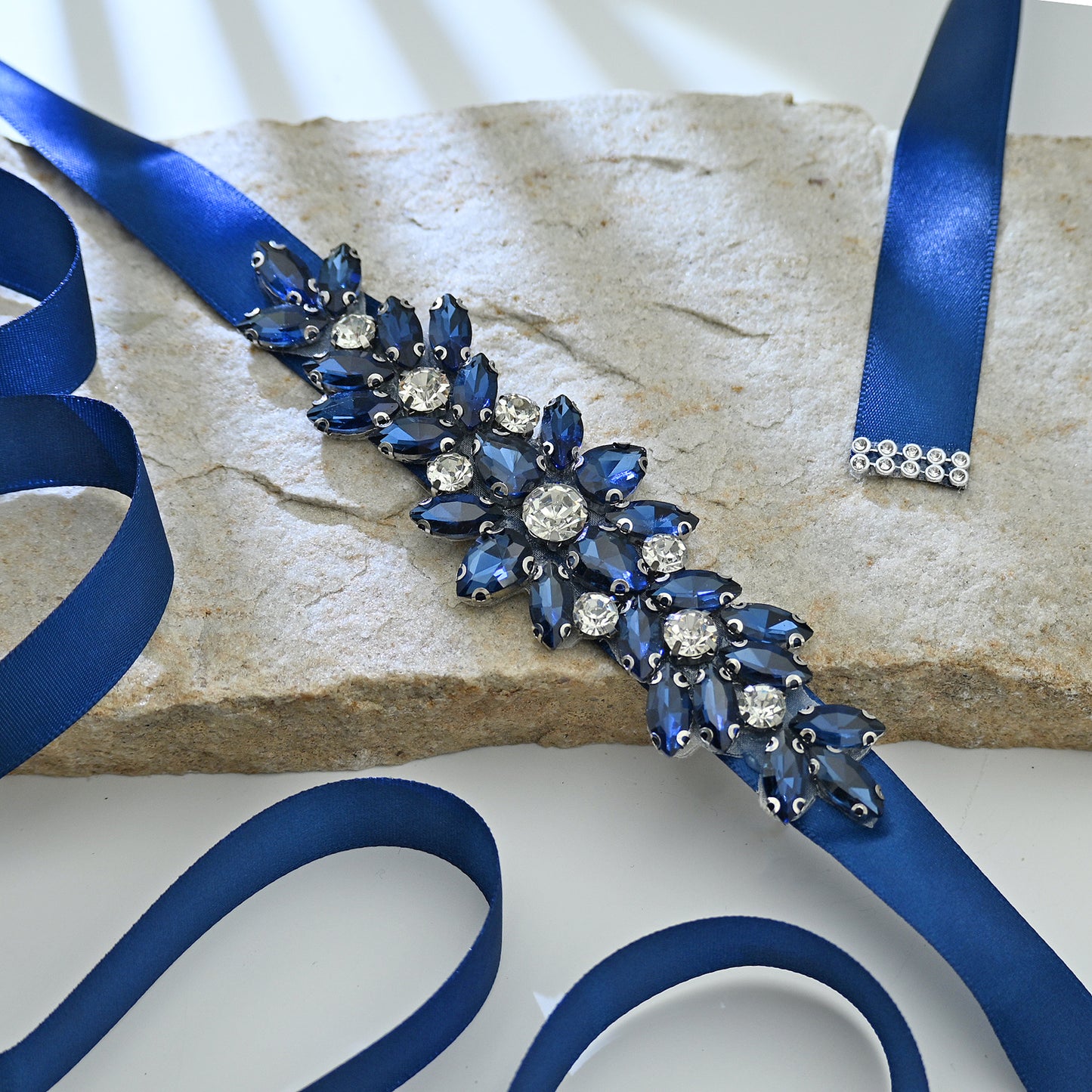 Bridella BS243ML-Navy Blue Blue Rhinestone Belt