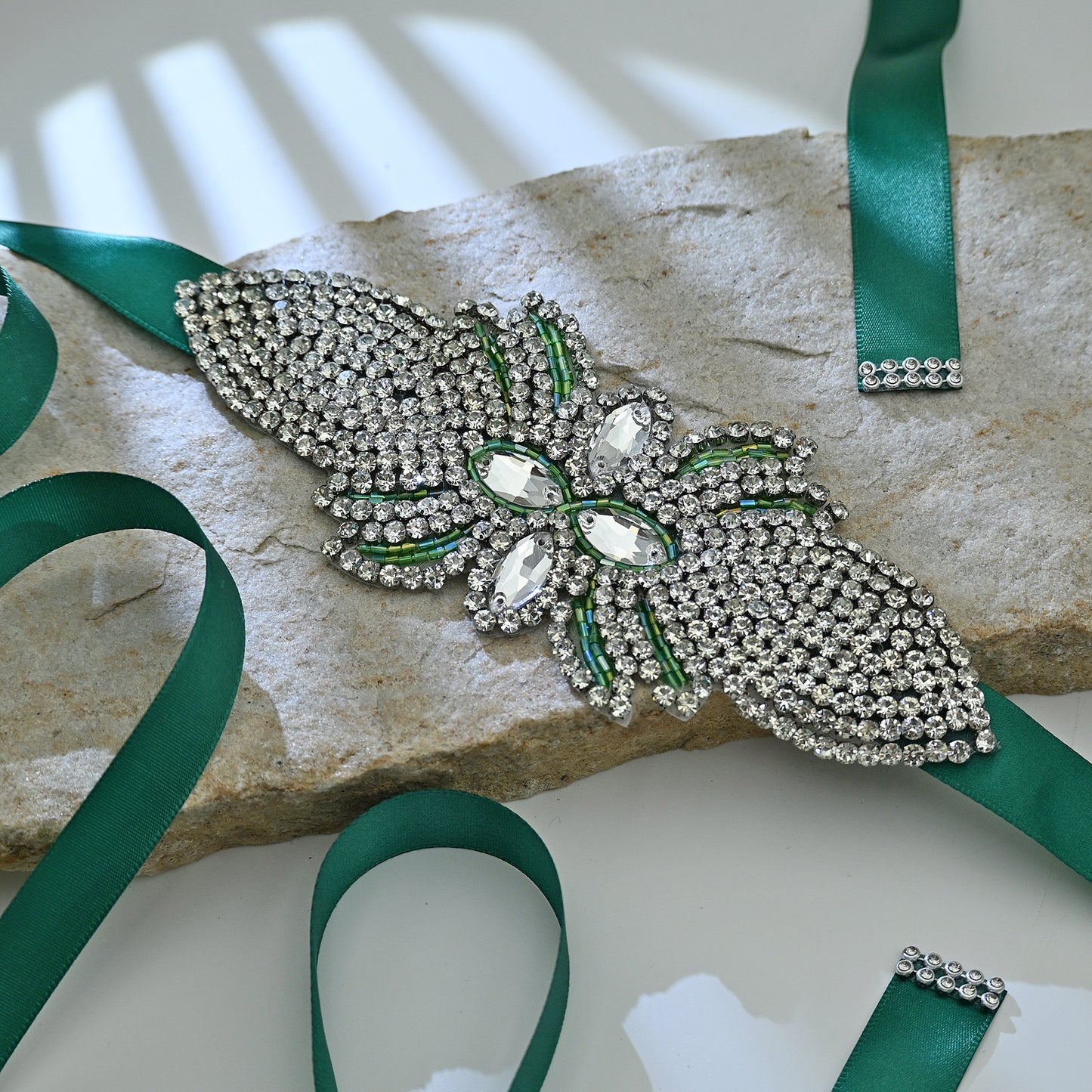 Bridella BS152KL Emerald Rhinestone Belt