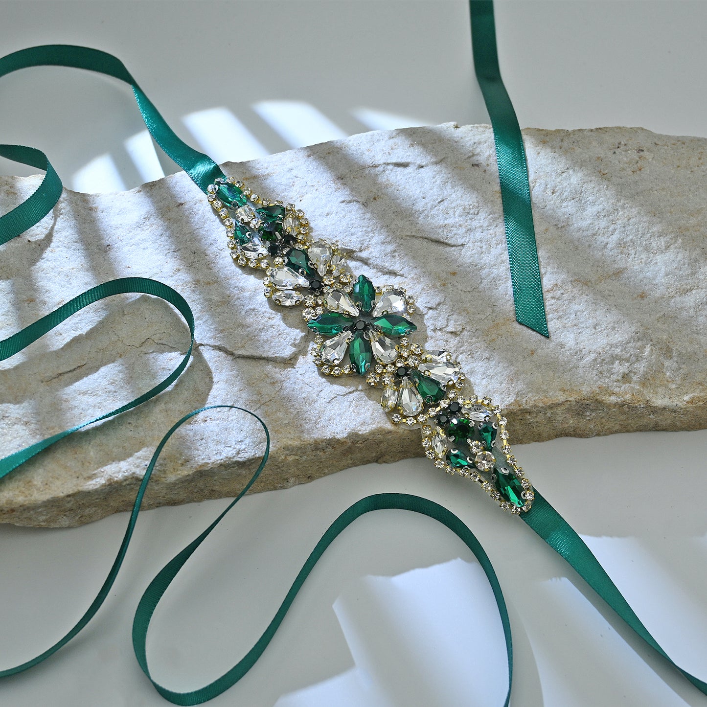 Bridella BS137GKL Green Rhinestone Belt