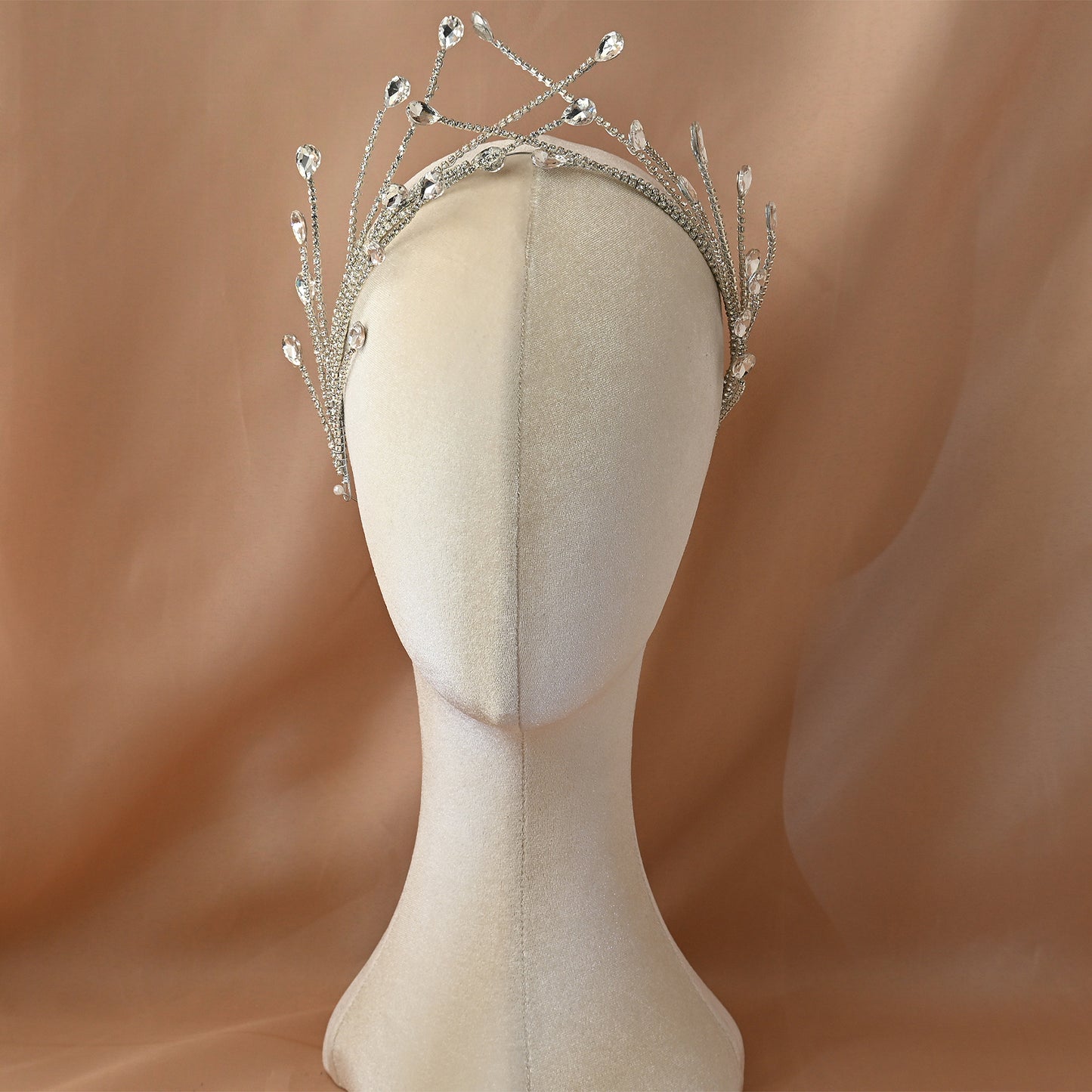 Bridella BHP497-S Silver Rhinestone Crown
