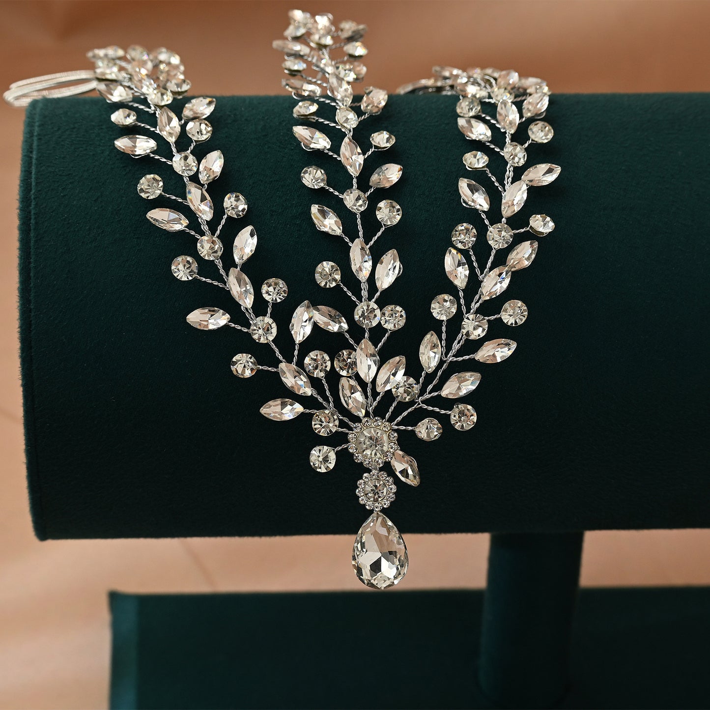 Bridella BHP541-S Silver Rhinestone Hair Comb