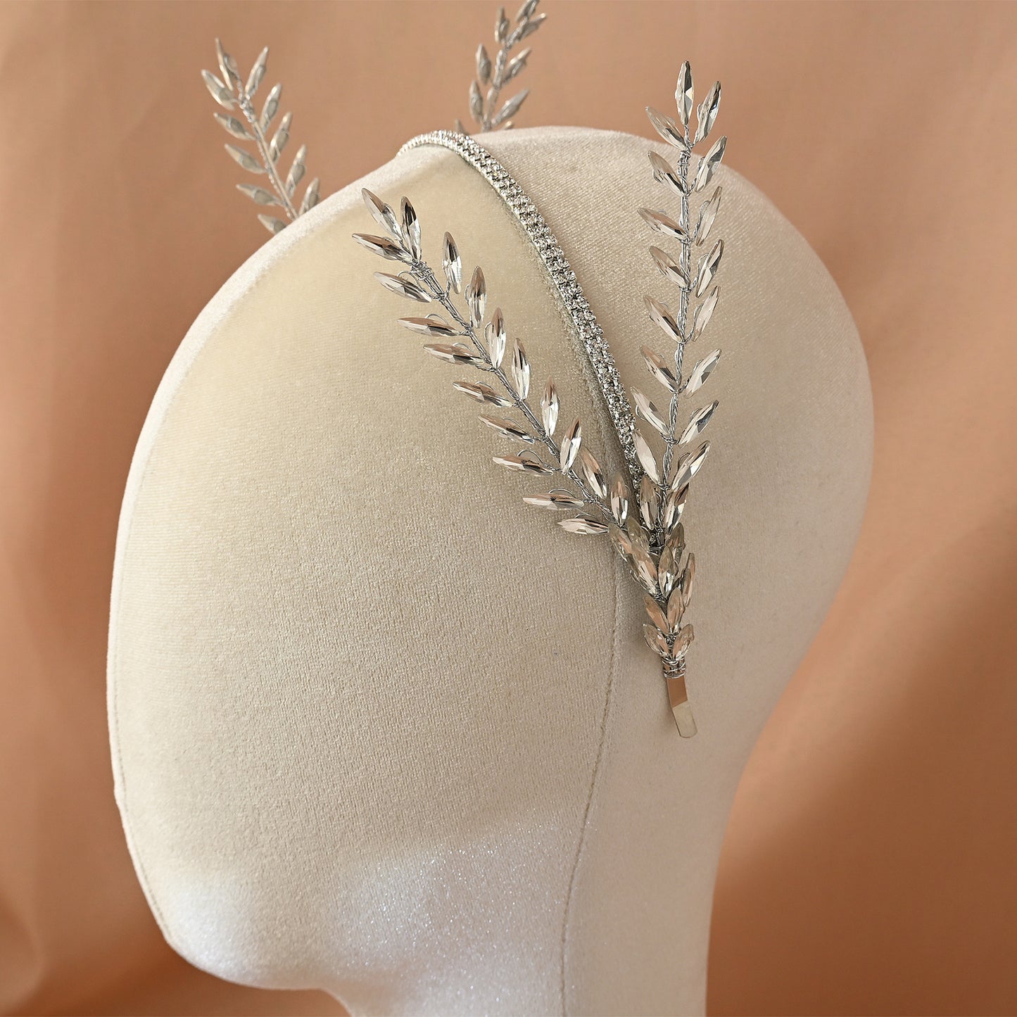 Bridella BHP528-S Silver Rhinestone Headband