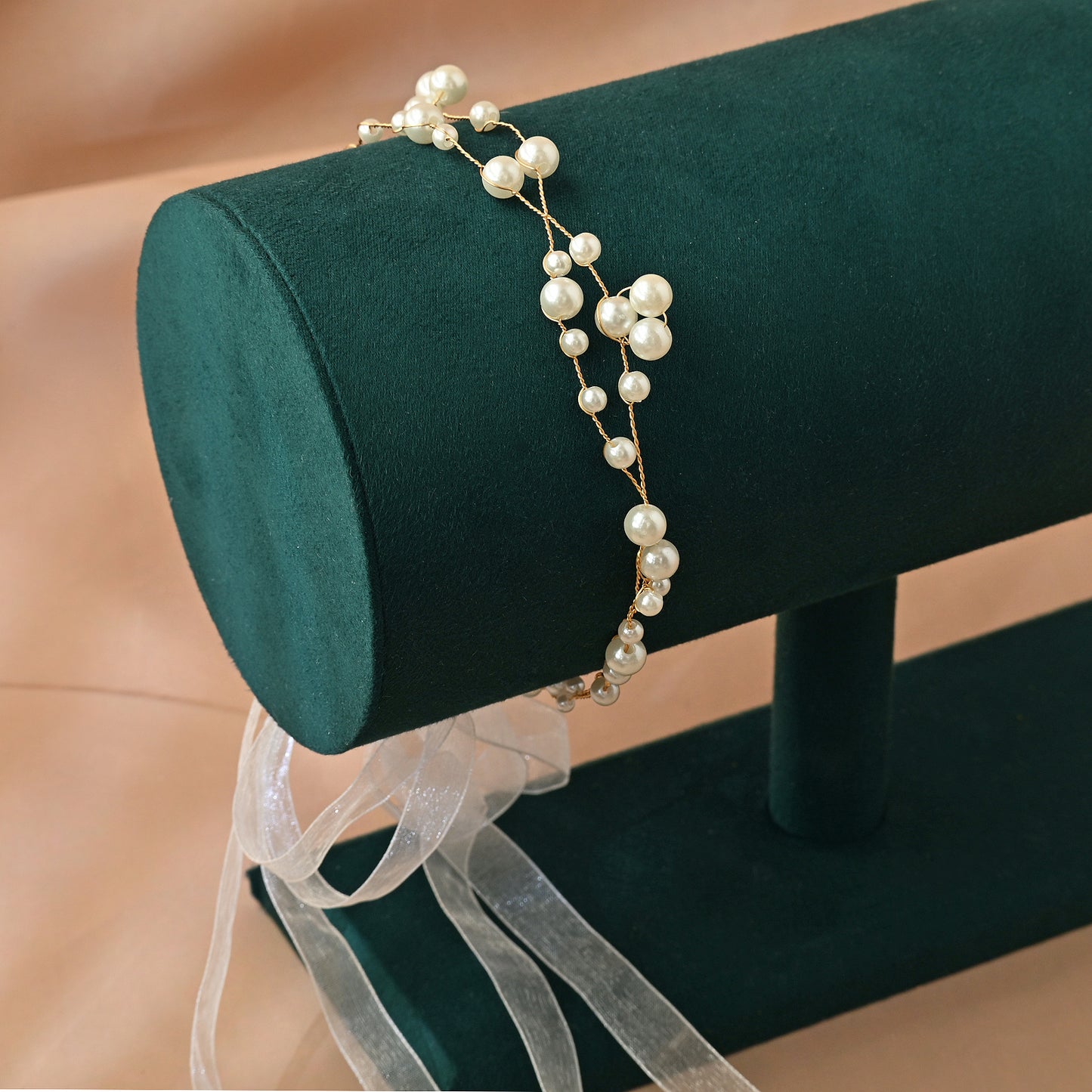 Bridella BHP36 Gold Pearl Headband