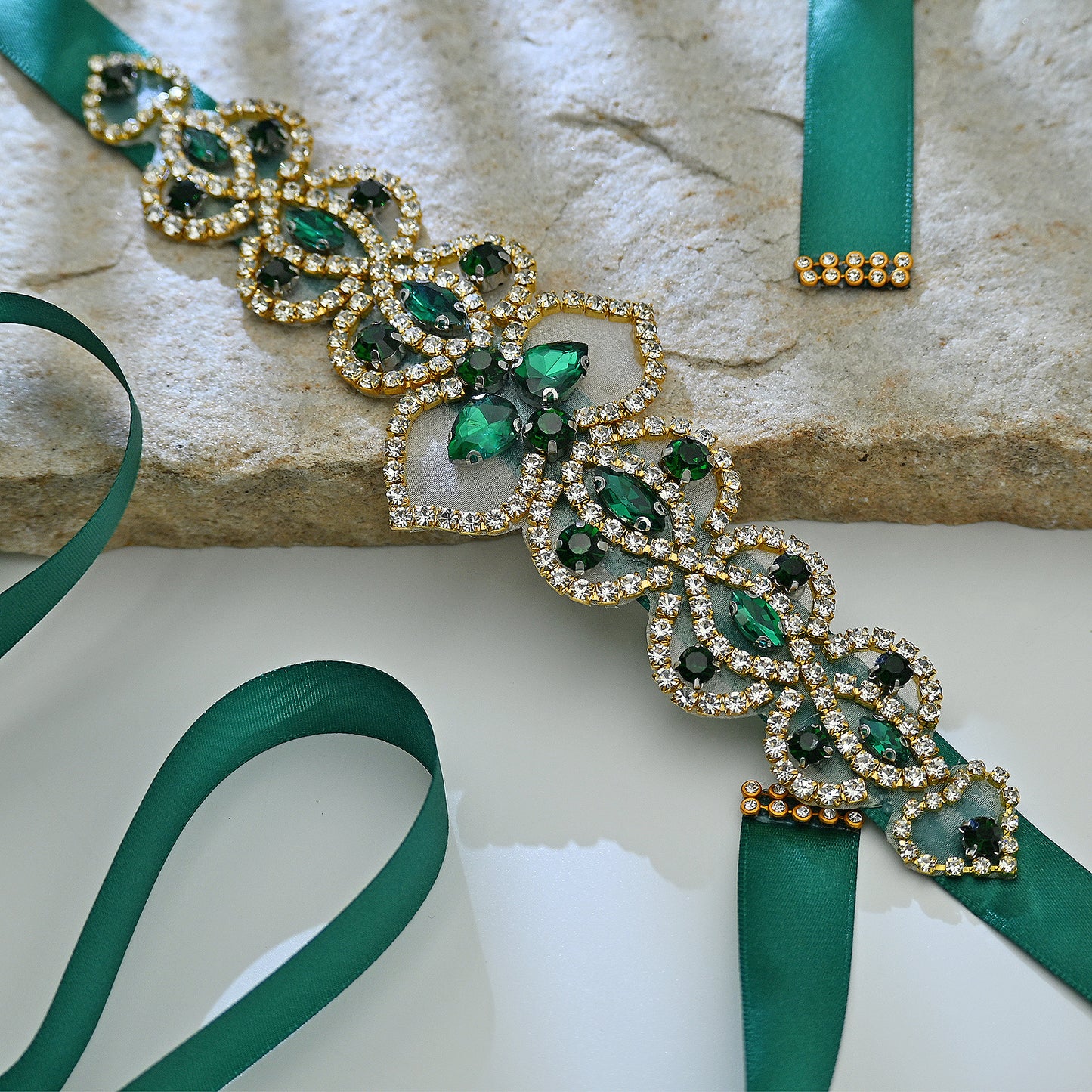 Bridella BS214KL Green Rhinestone Belt