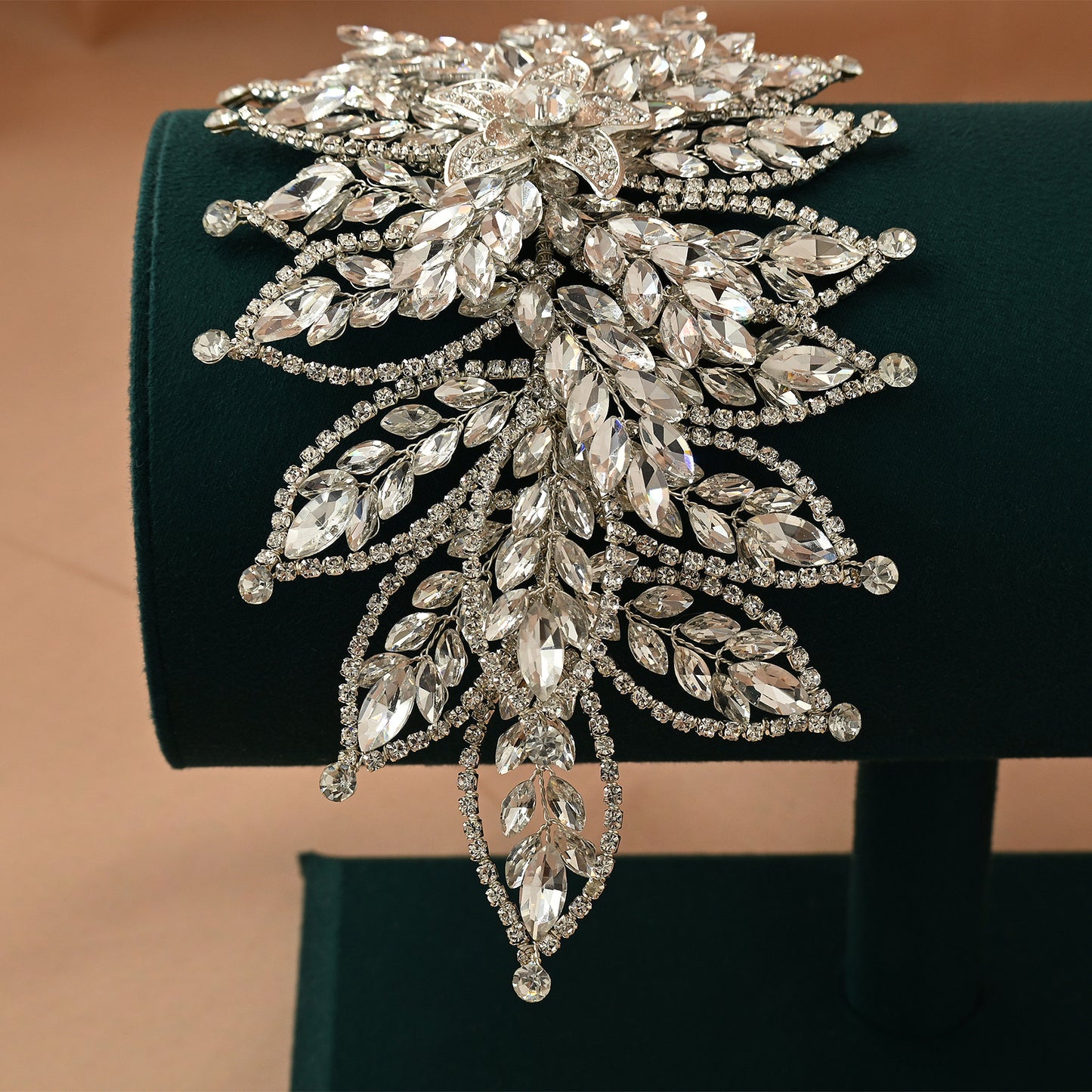 Silver Rhinestone Wedding Tiara for Bride - Bridella BHP413-S