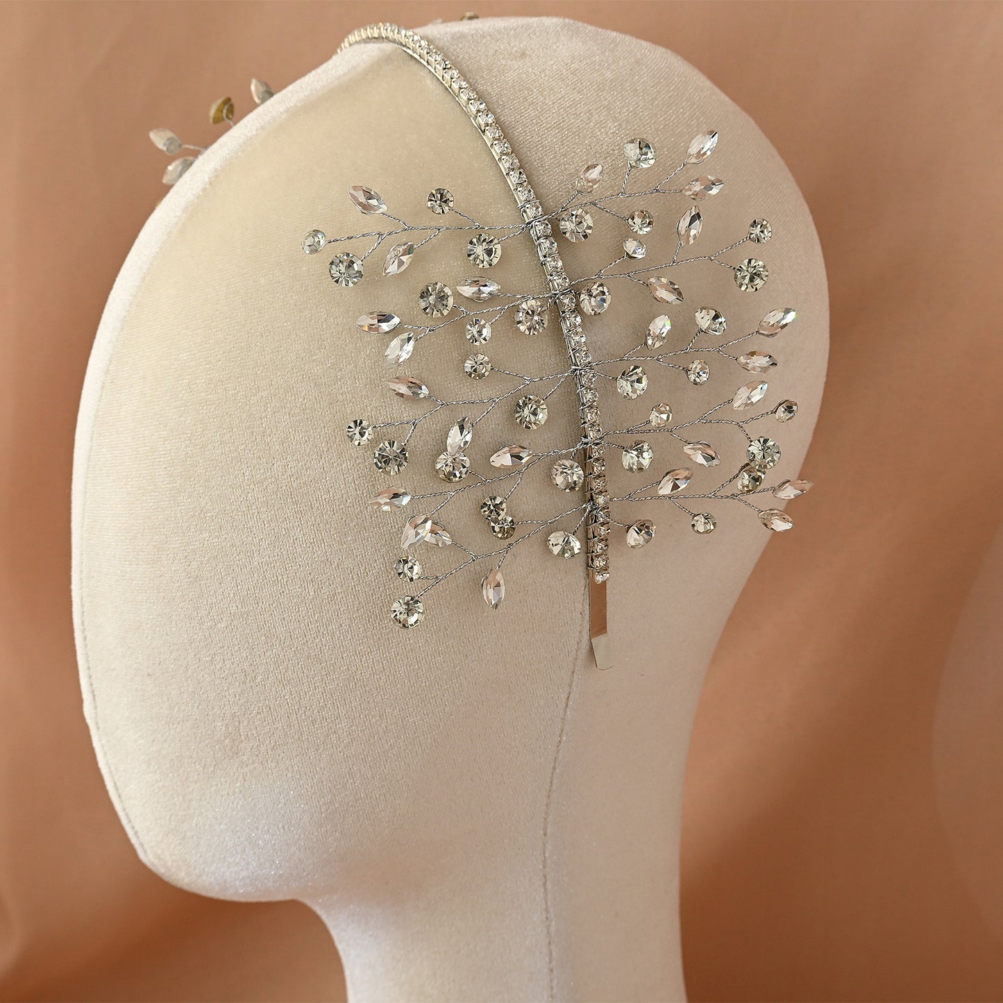 Bridella BHP534-S Silver Rhinestone Tiara