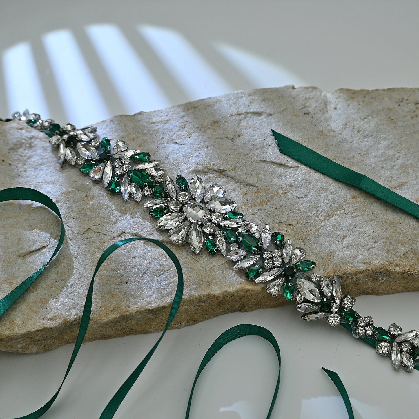Bridella BS122KL Green Rhinestone Belt