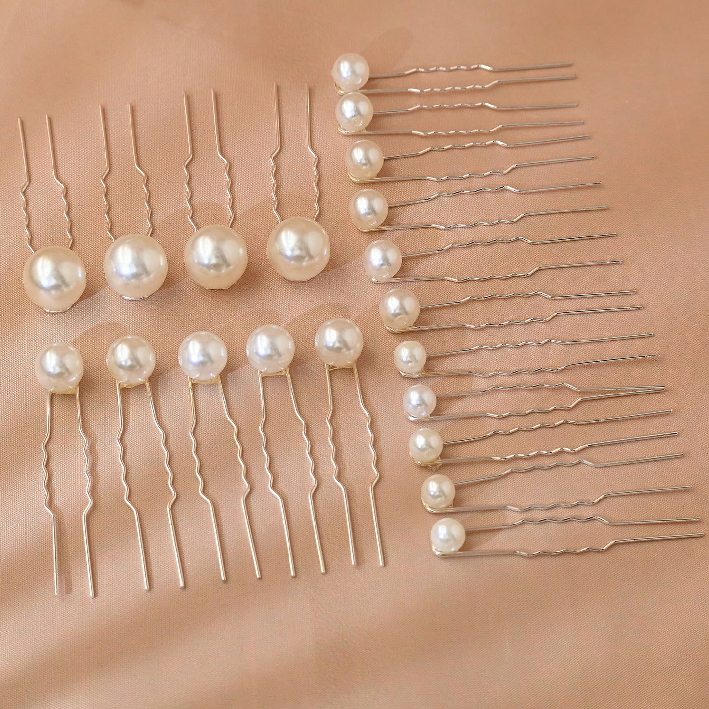 Bridella BHP536-20 pcs Silver Pearl Headwear