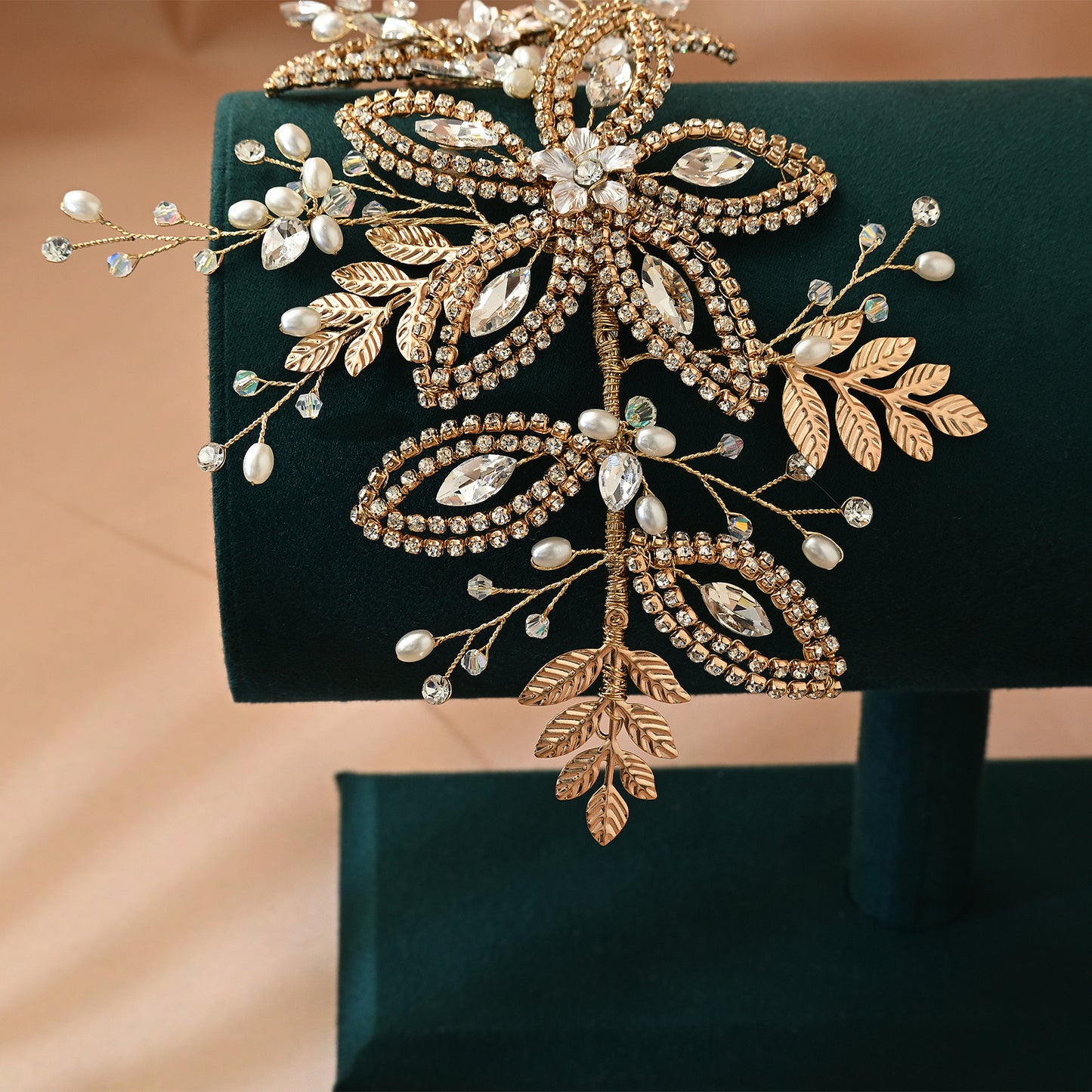 Bridella BHP305-G Gold Rhinestone Crown