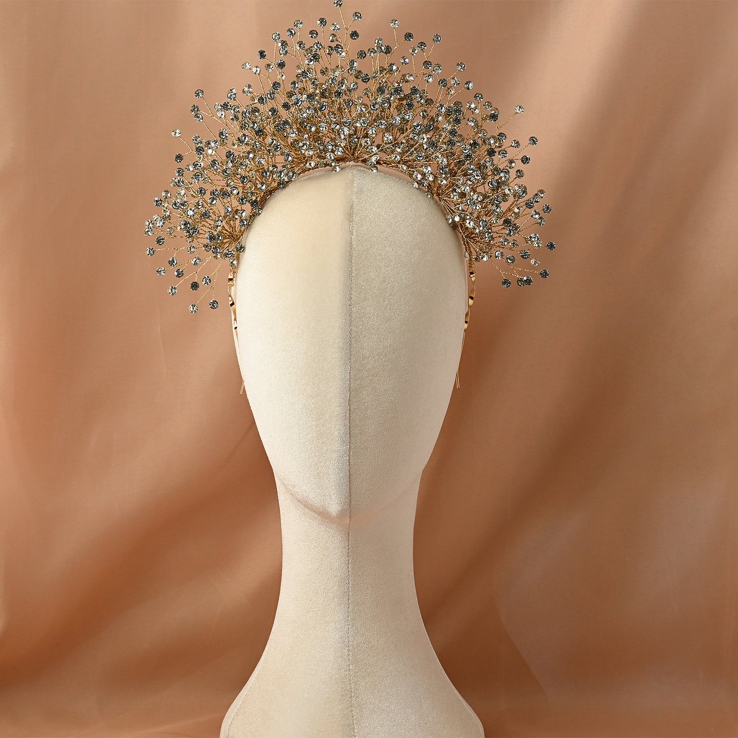 Bridella BHP193-G Gold Rhinestone Crown