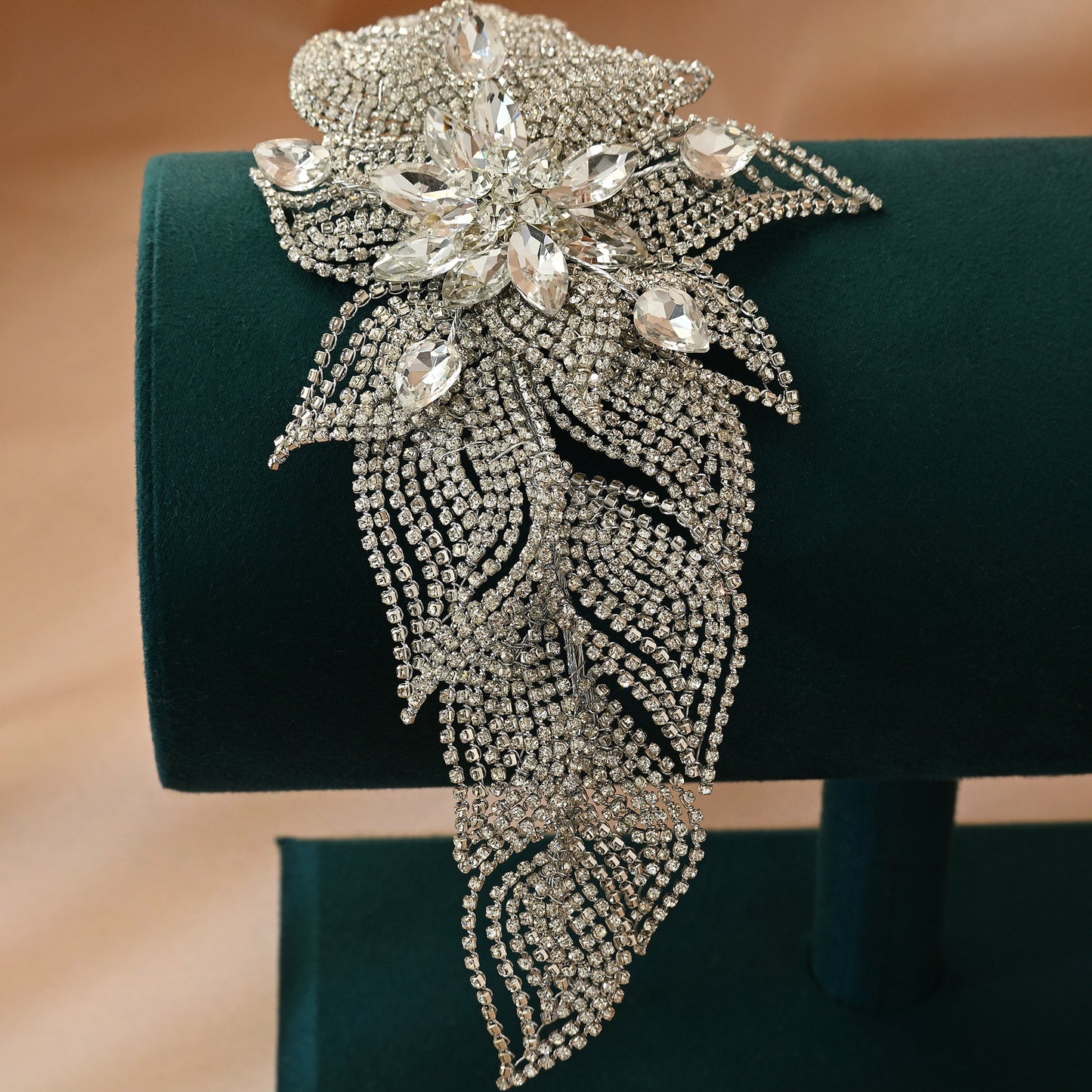 Silver Rhinestone Wedding Tiara for Bride - Bridella BHP455-S