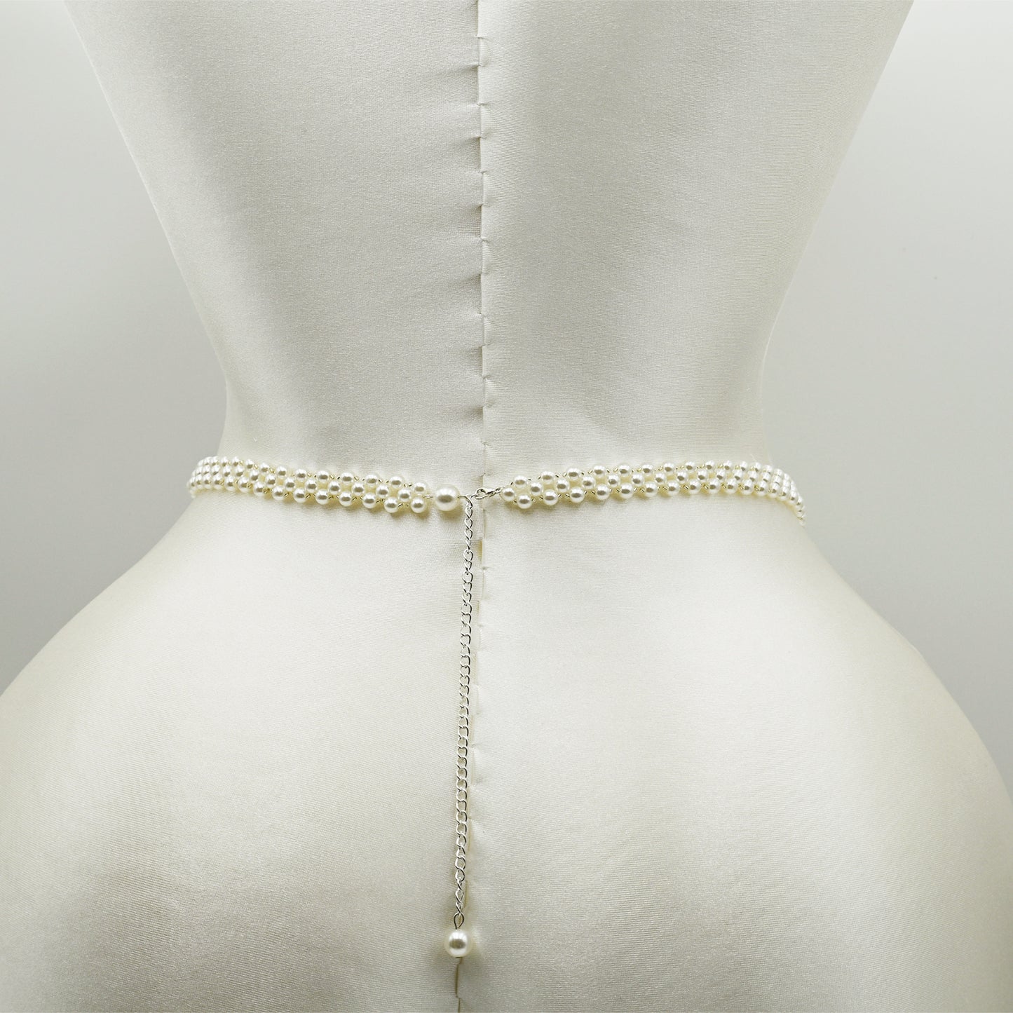 White Pearl Bridal Belt Wedding Sash – Bridella BS398