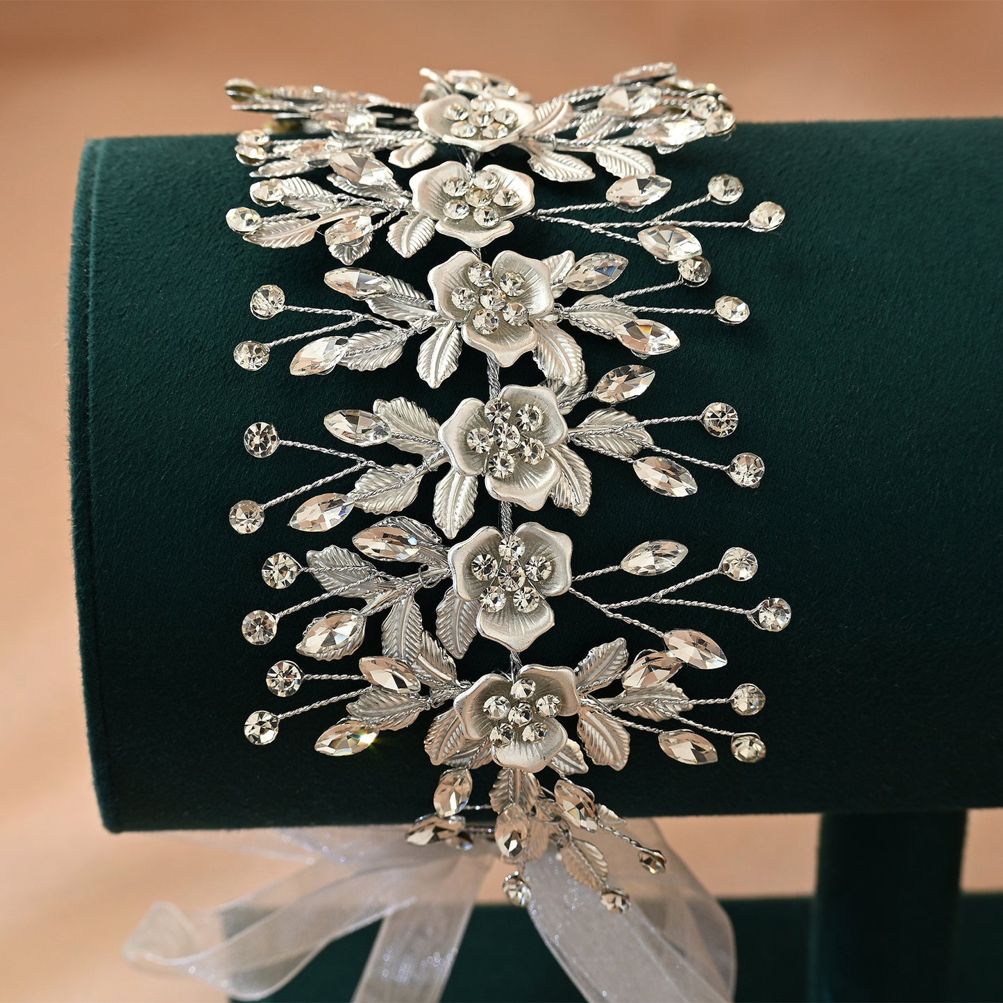 Bridella BHP349-S Silver Rhinestone Headband