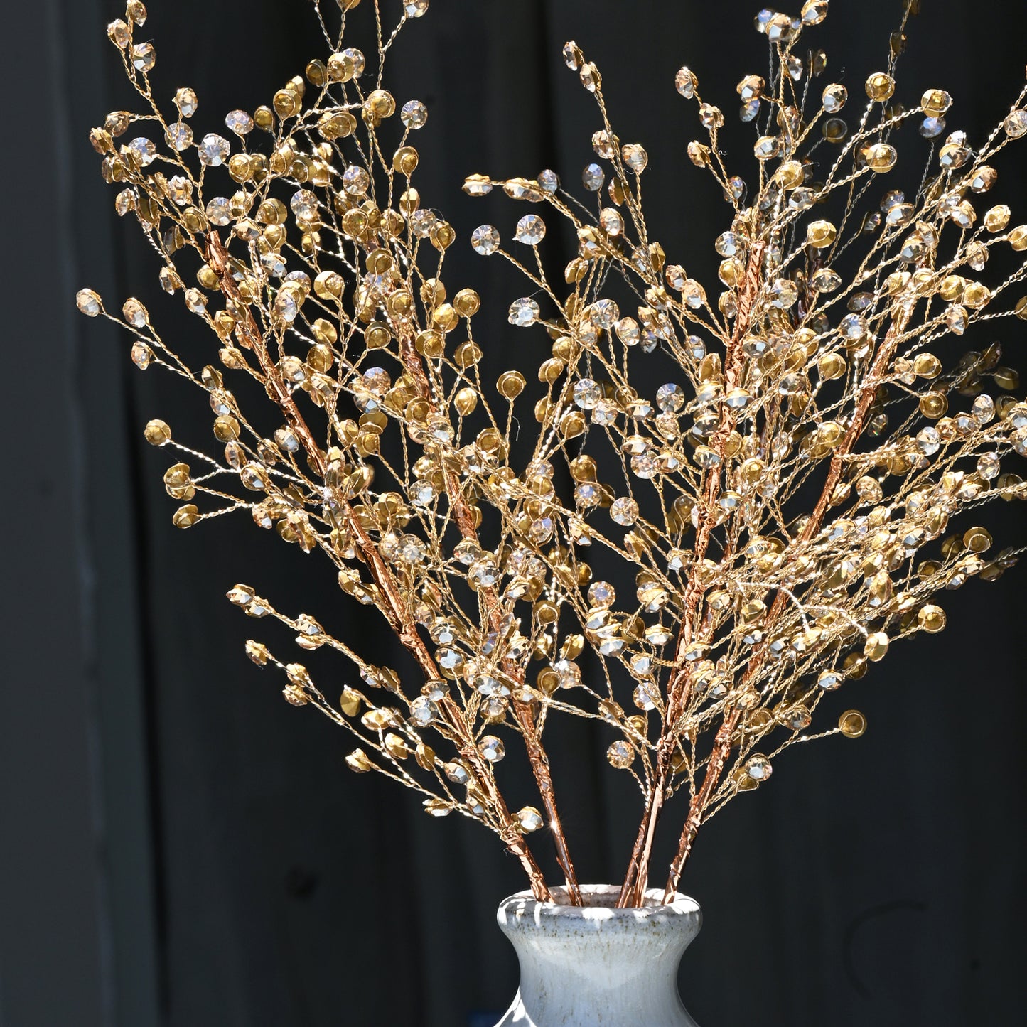 Handmade Crystal Bead Artificial Berry Branches, Multi-Color Rhinestone Wire Floral Picks k112
