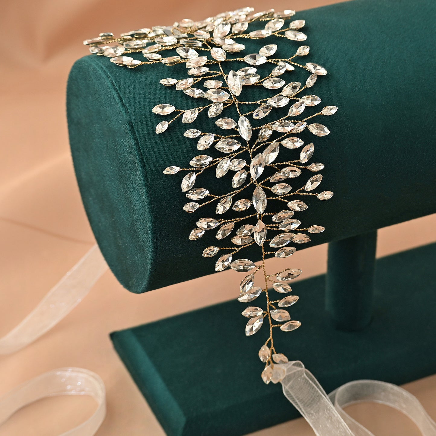 Gold Rhinestone Headband for Wedding - Bridella BHP237-G