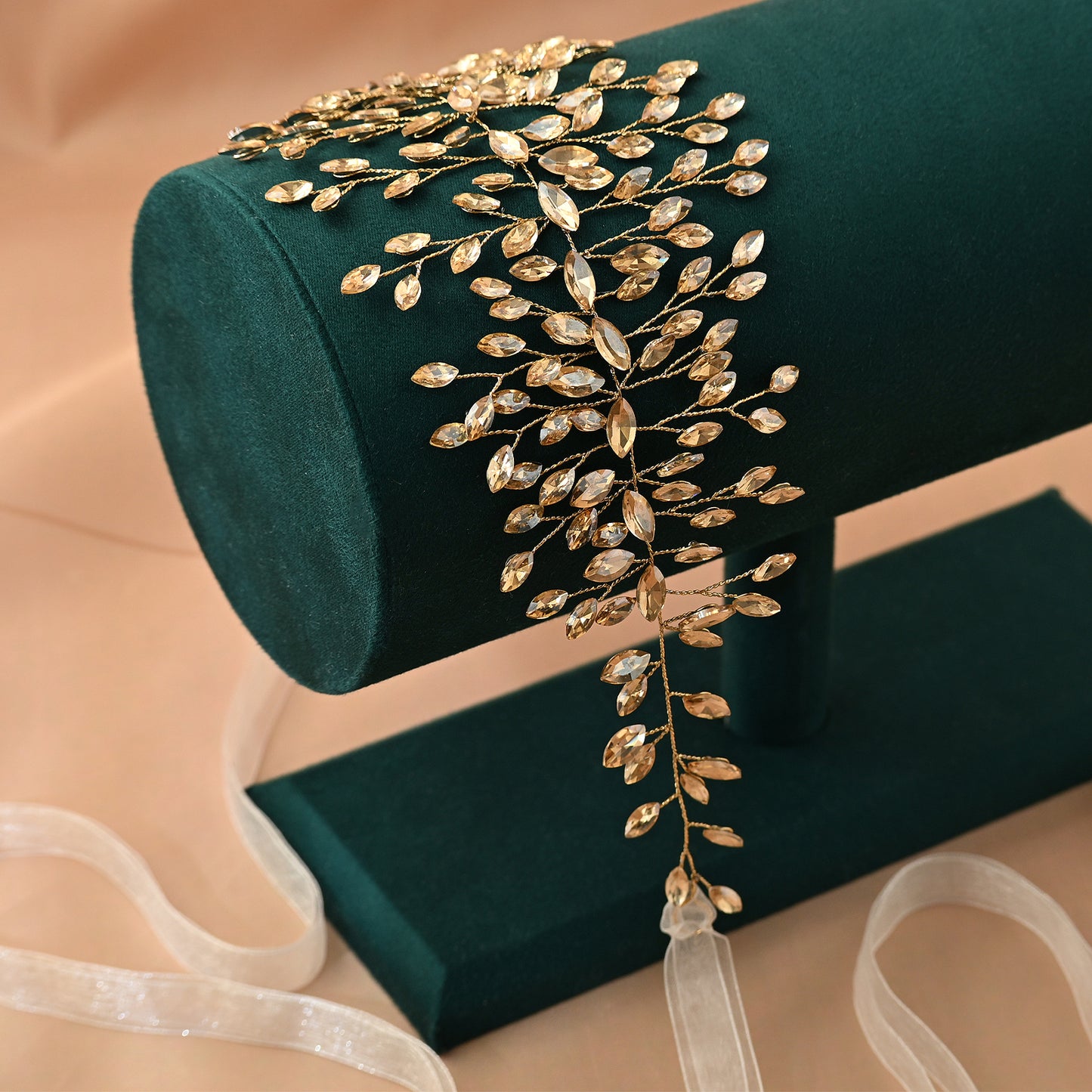 Bridella BHP237-Champagne Champagne Rhinestone Headband