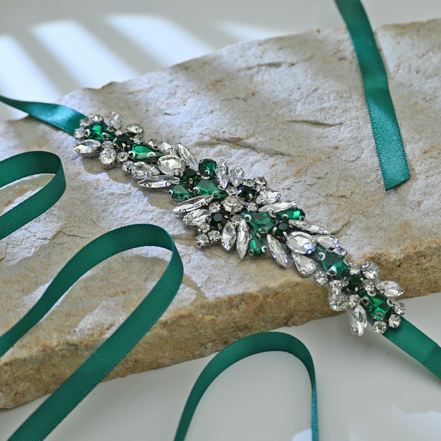 Bridella BS160KL Green Rhinestone Belt