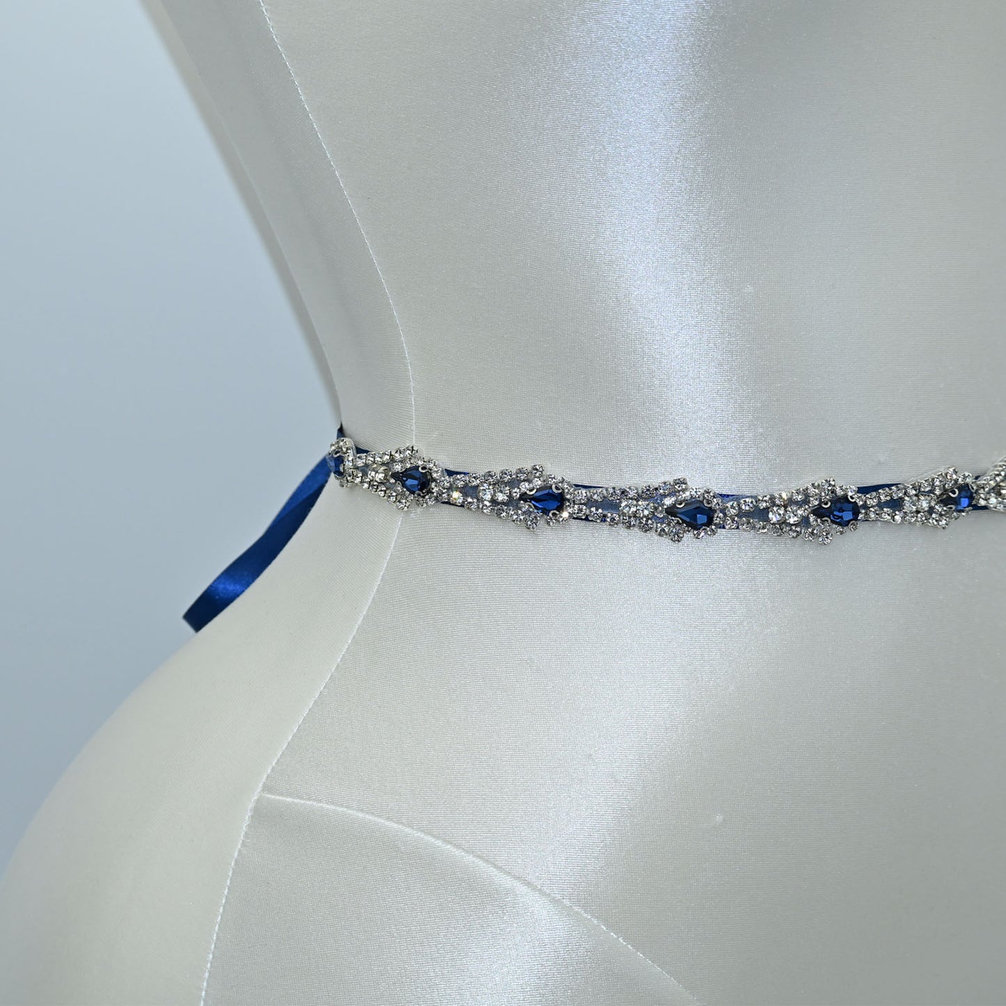 Bridella BS31ML Navy Rhinestone Belt