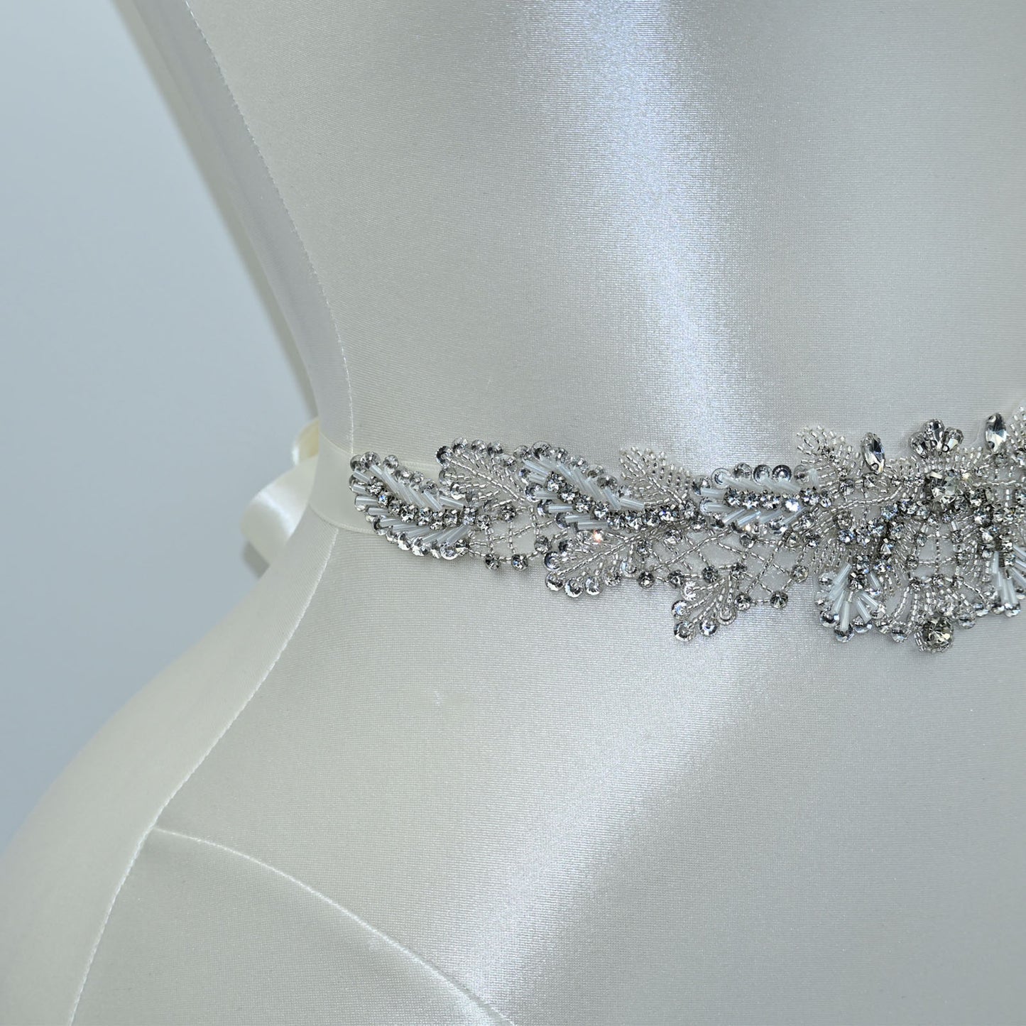 Bridella BS110 Off White Rhinestone Belt