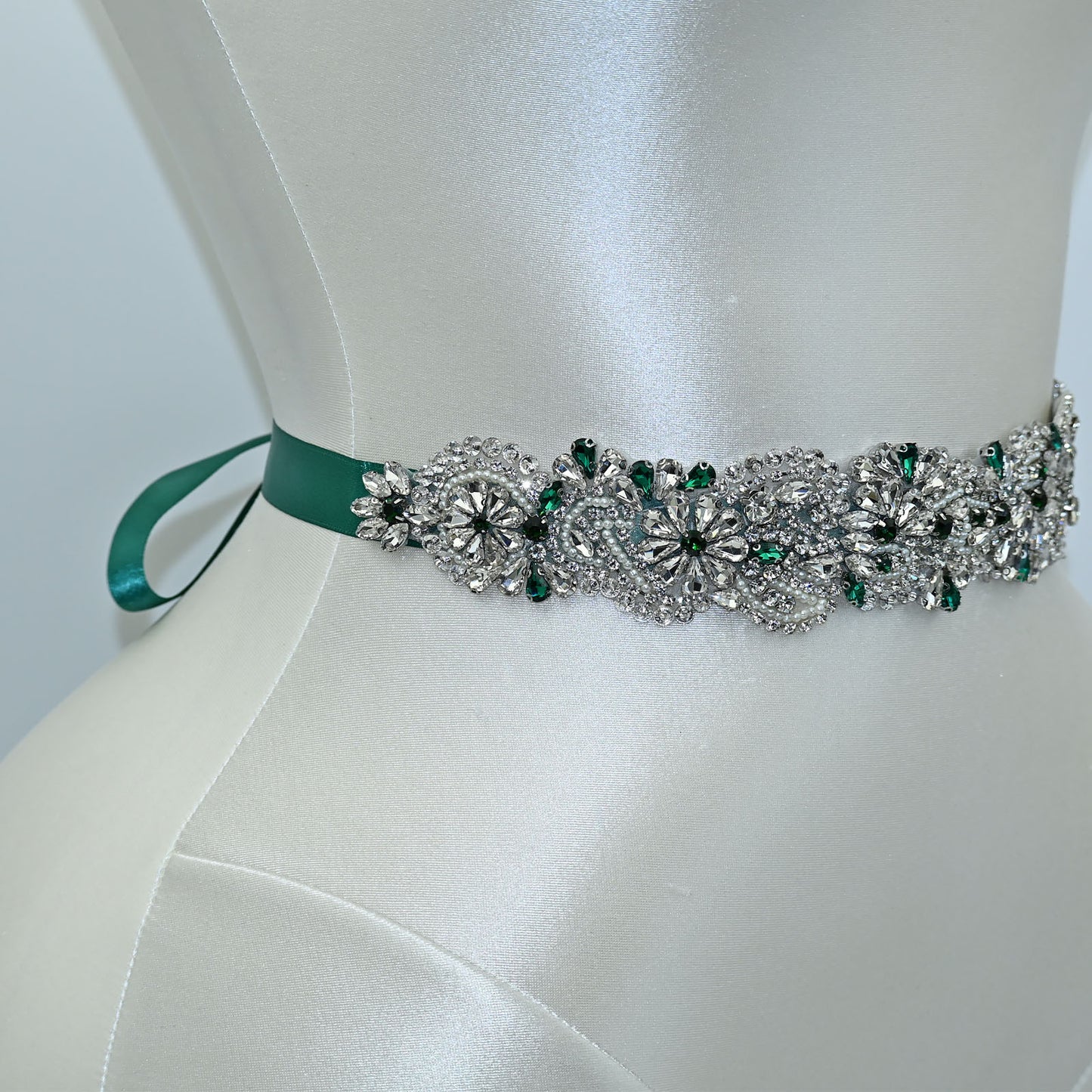 Bridella BS120KL Green Rhinestone Belt