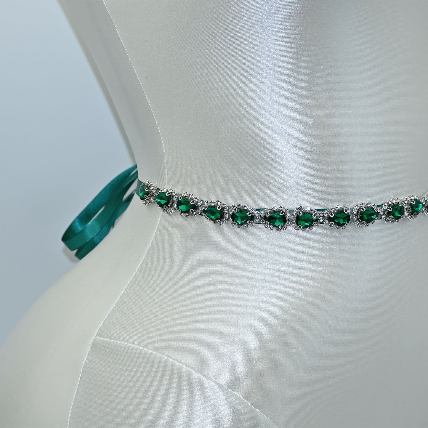 Bridella BS190KL-Green Green Rhinestone Belt