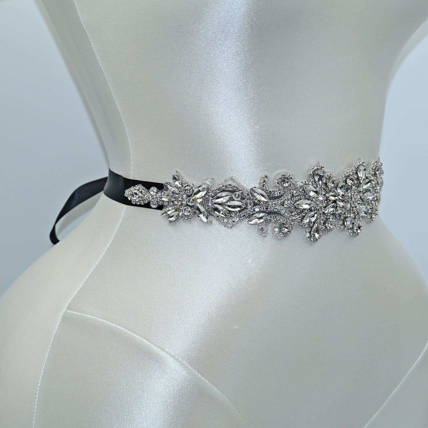 Bridella BS12 Ivory Rhinestone Belt
