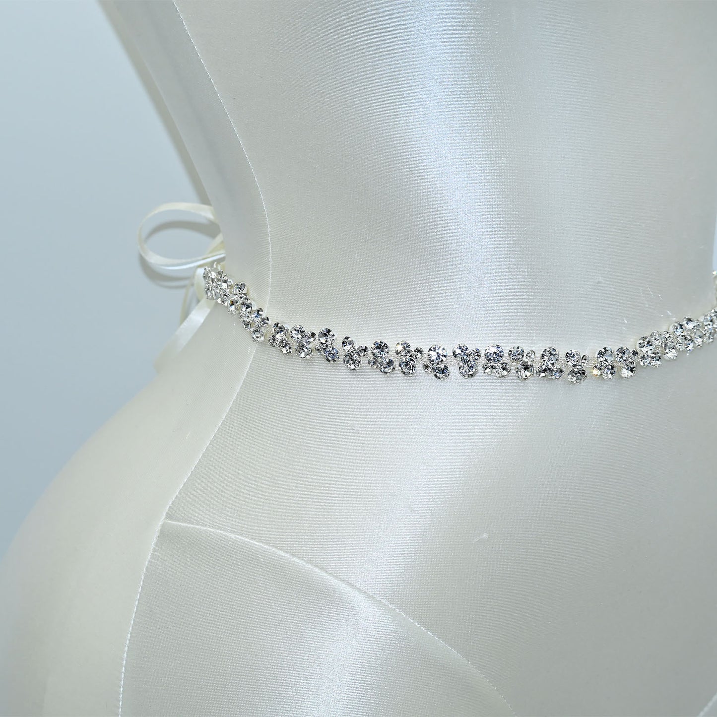 Bridella BS308 Silver Rhinestone Chain Belt