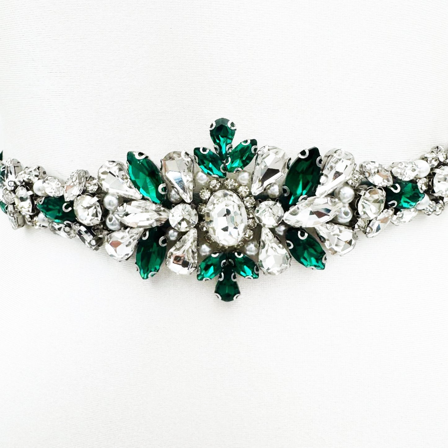 Emerald Rhinestone Belt - Bridella BS133KL