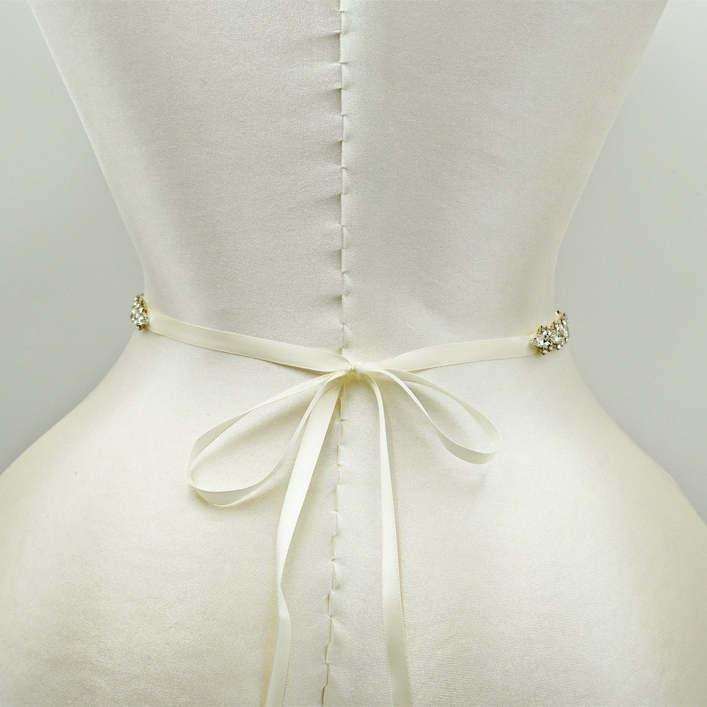 Silver Rhinestone Bridal Sash Wedding Dress Belt – Bridella BS129